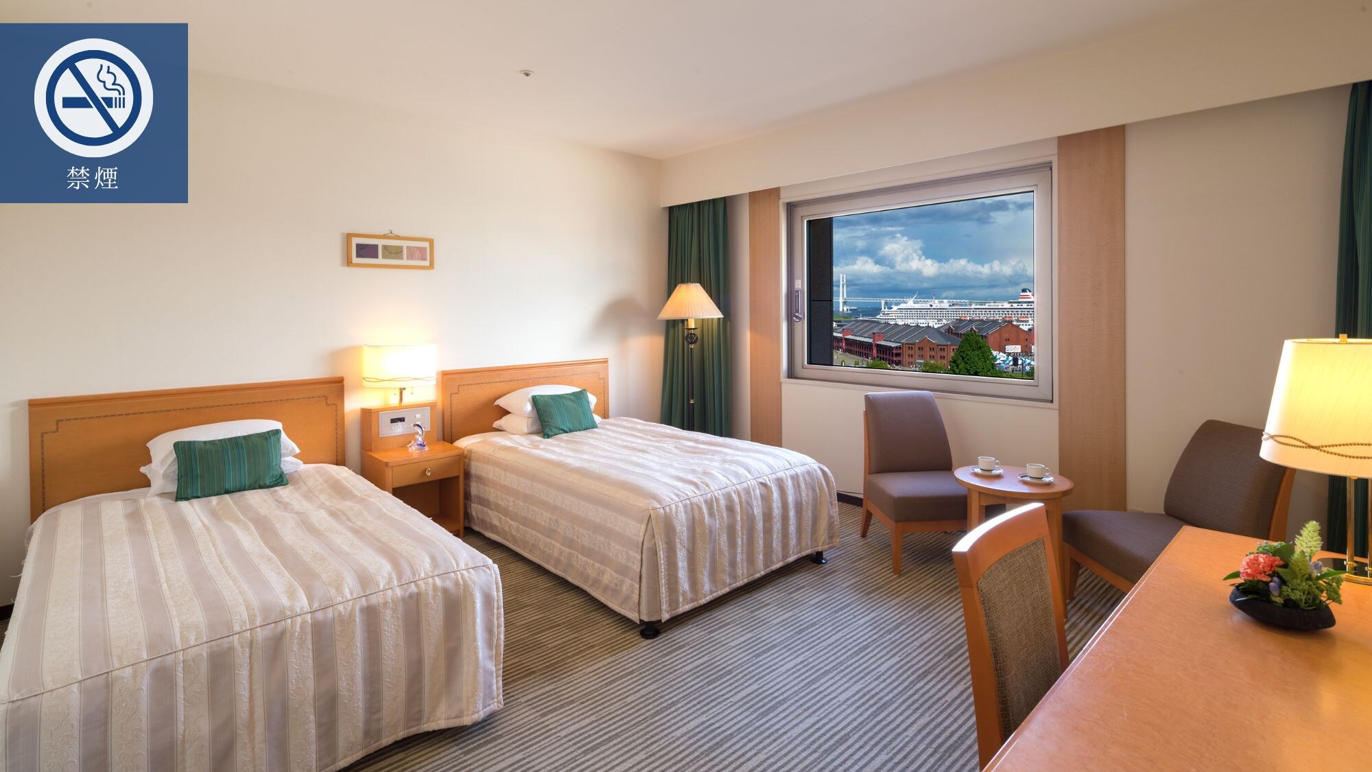 [Standard Twin: Non-smoking] (No view specified) Semi-double bed x 2