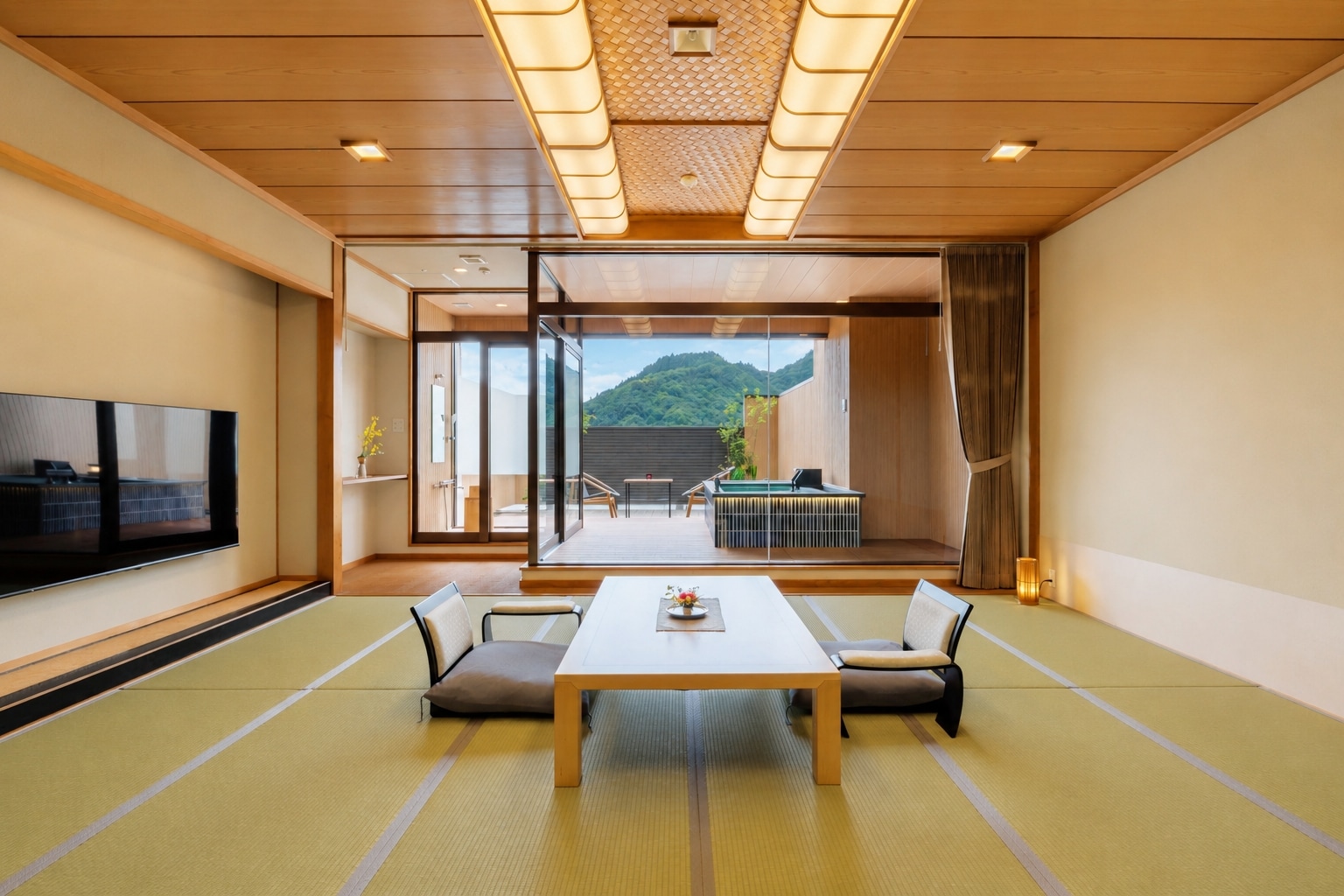 【全景露天浴池+屋顶露台】日式客房或日西式客房