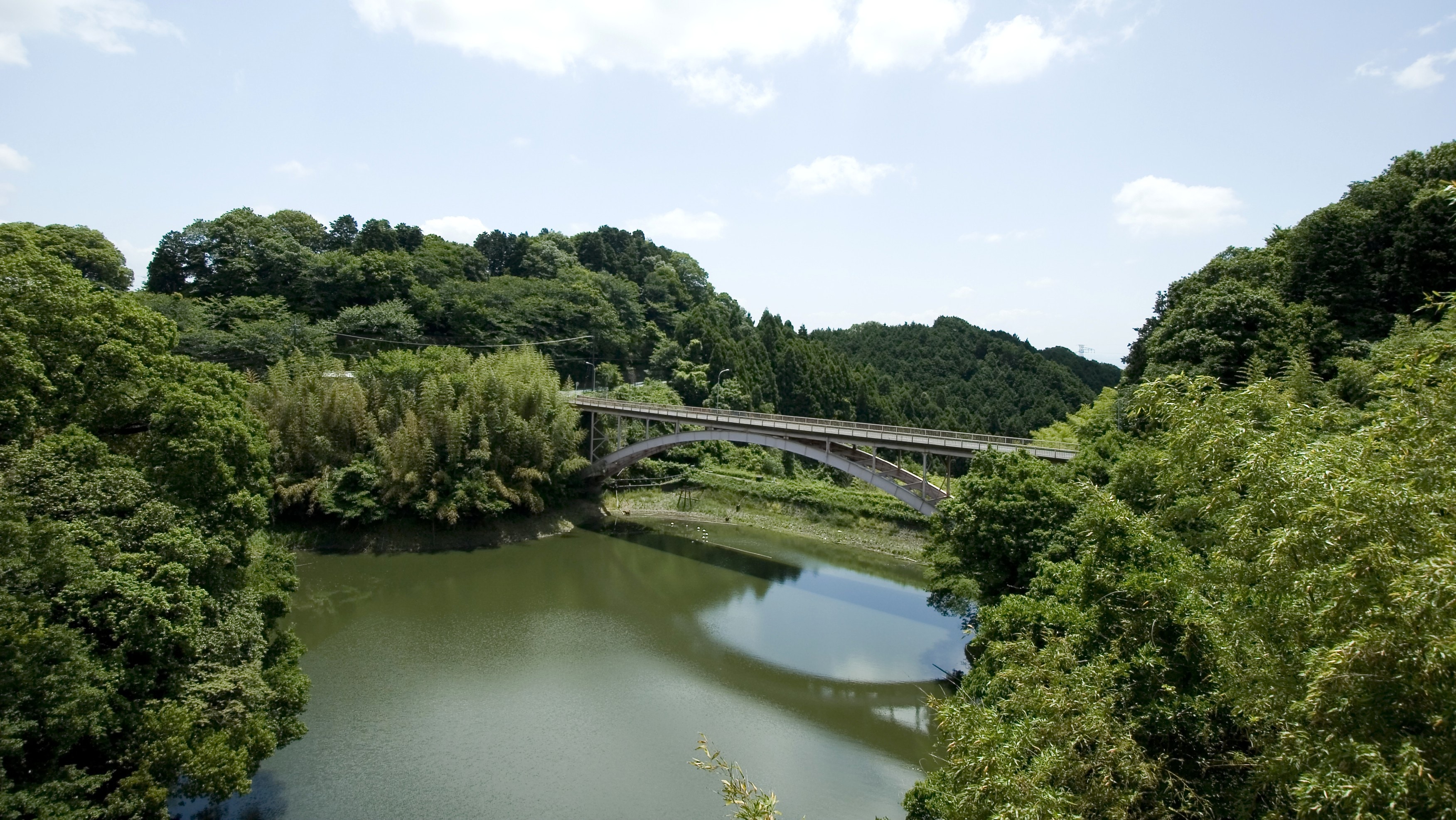 Daimon Dam seen across the Shigi Bridge