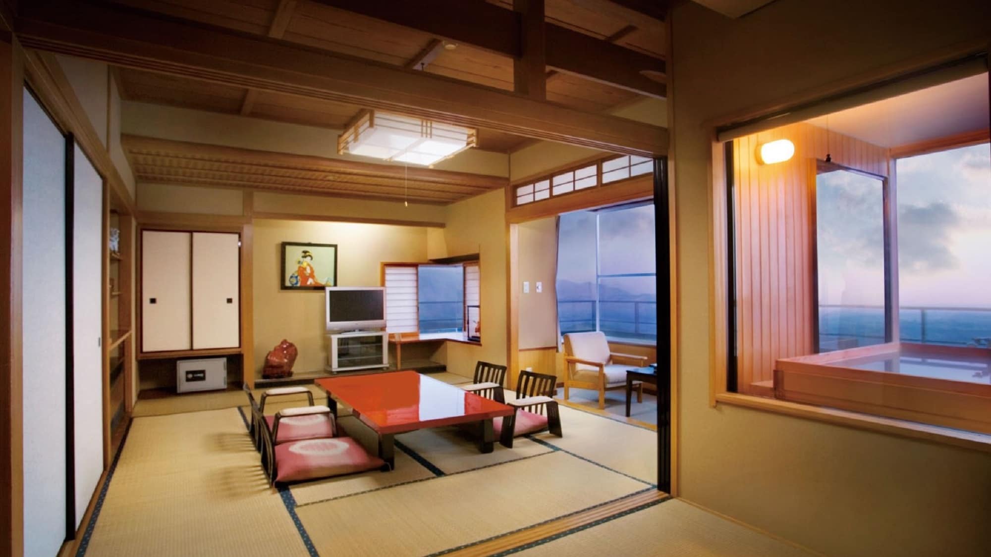 Panoramic view bath, 2 Japanese-style rooms (10+6 tatami mats) (non-smoking)