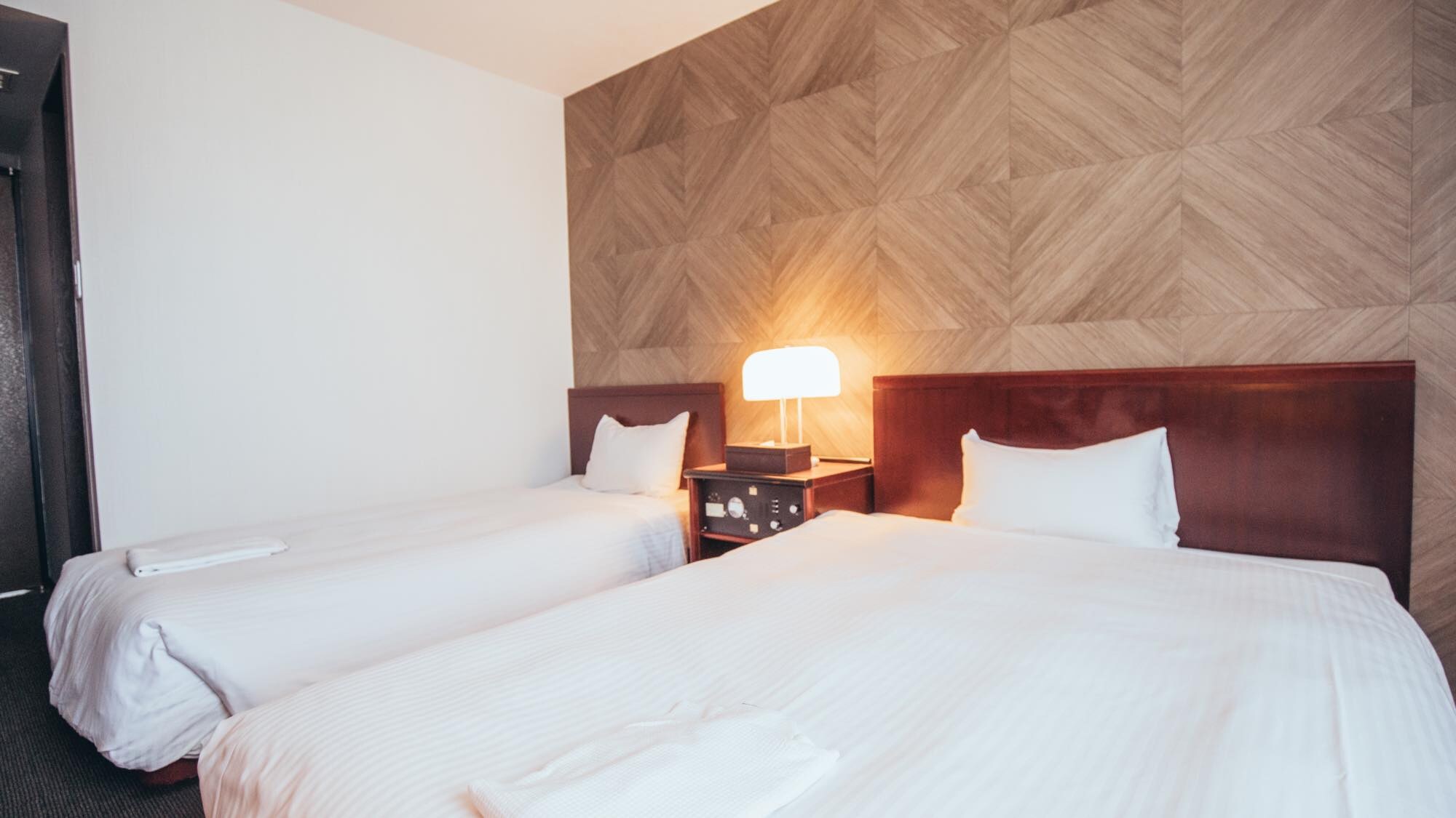 ◇ปลอดบุหรี่◇ห้องทวิน [1 เตียงกว้าง 120ซม., 1 เตียงกว้าง 100ซม.]