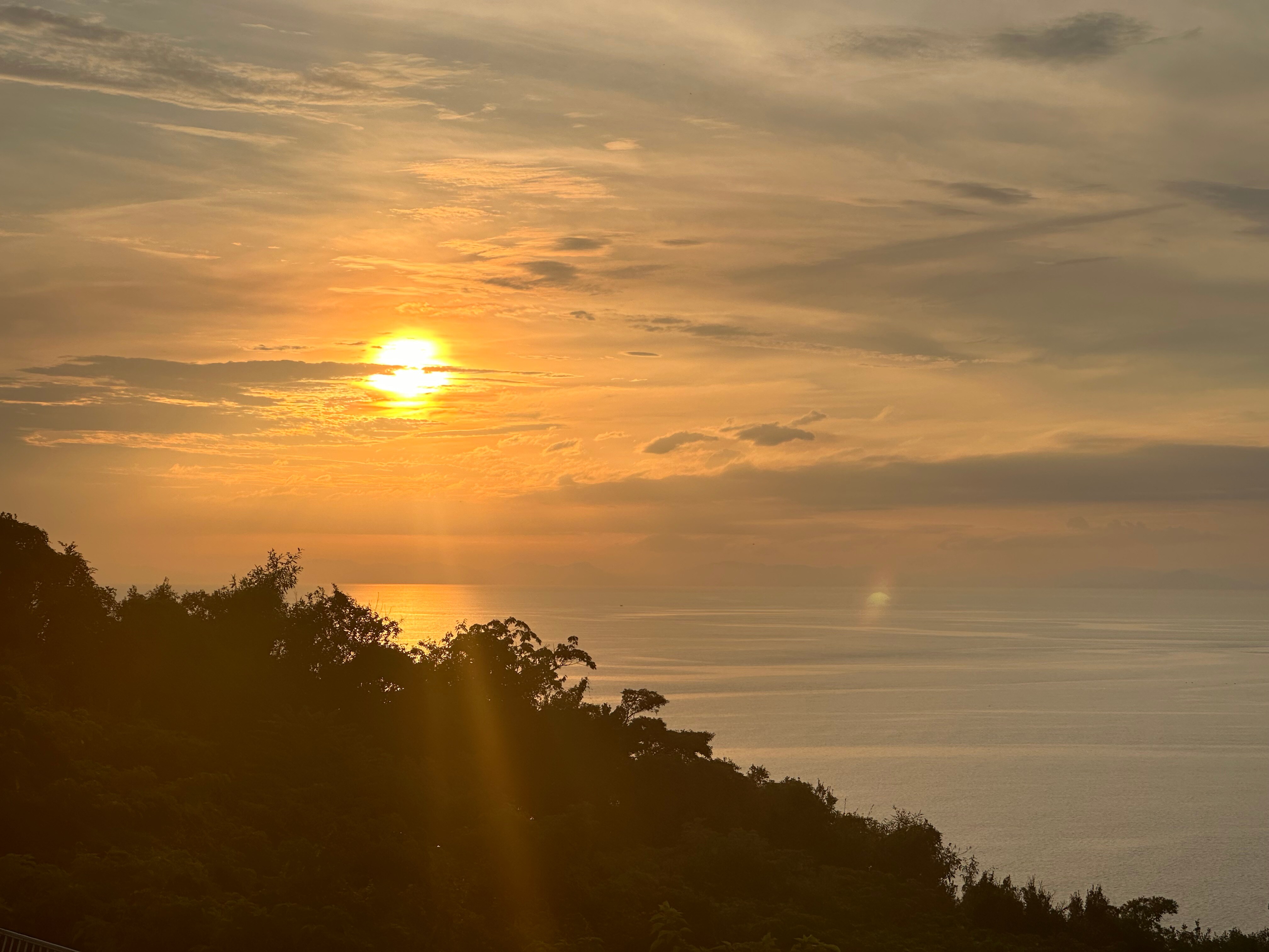 "Amazing sunsets viewed from a private terrace"