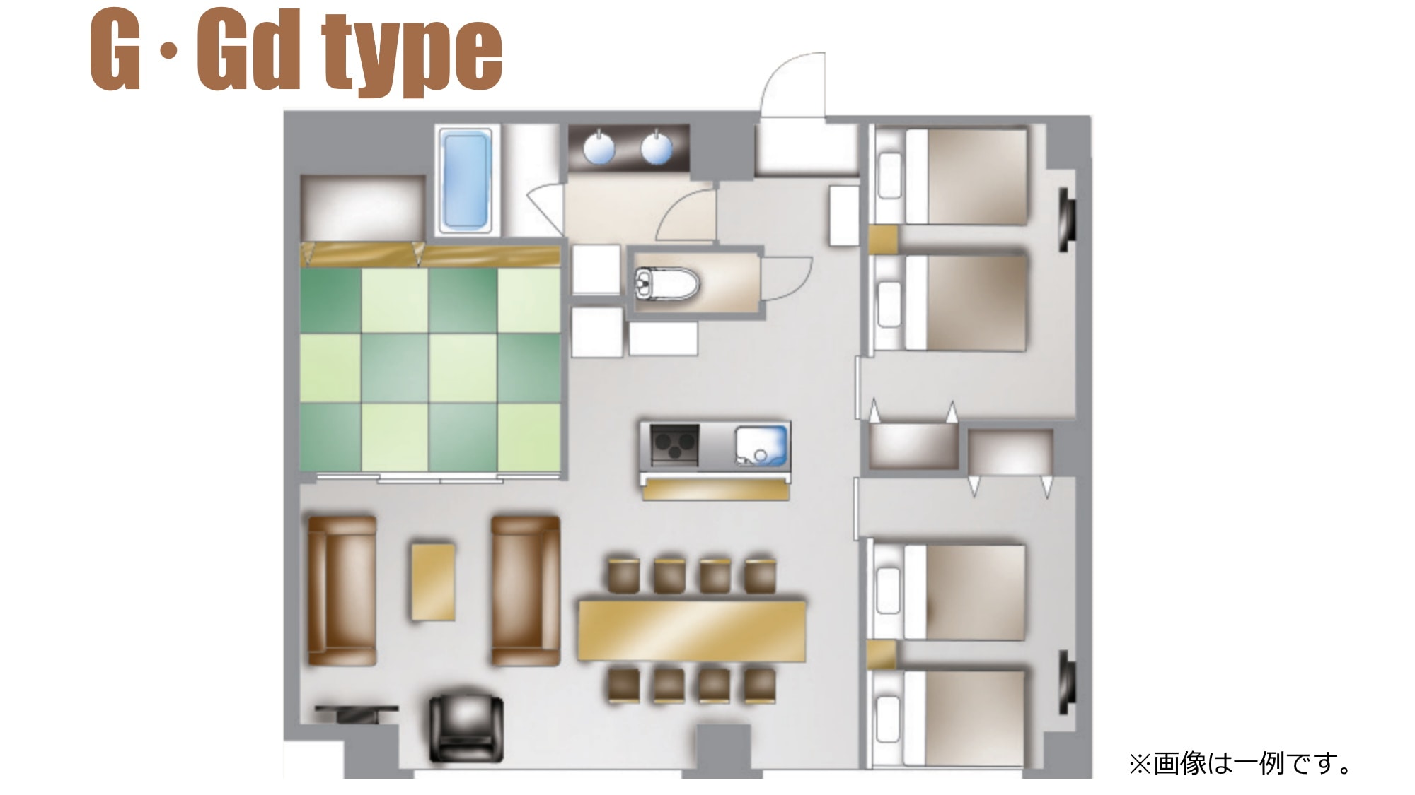 Grand room floor plan *This is an example.