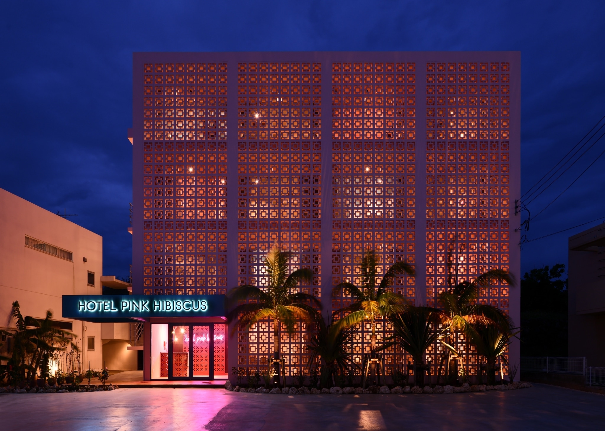 Hotel exterior (night)