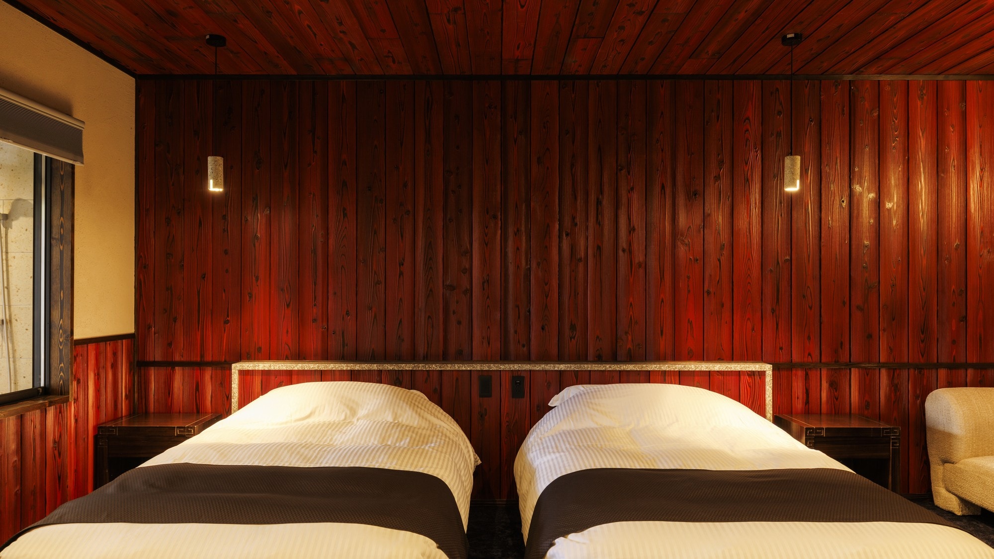 Fukui's special room "Asakura" made with natural materials [Room with open-air bath and bed]