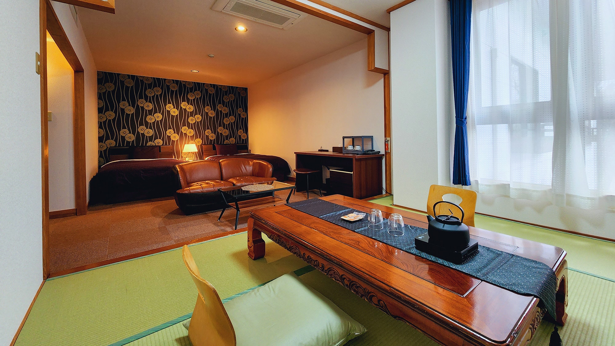 #Japanese-Western Room: Limited to one group per day. Enjoy a luxurious stay in this spacious Japanese-Western room.