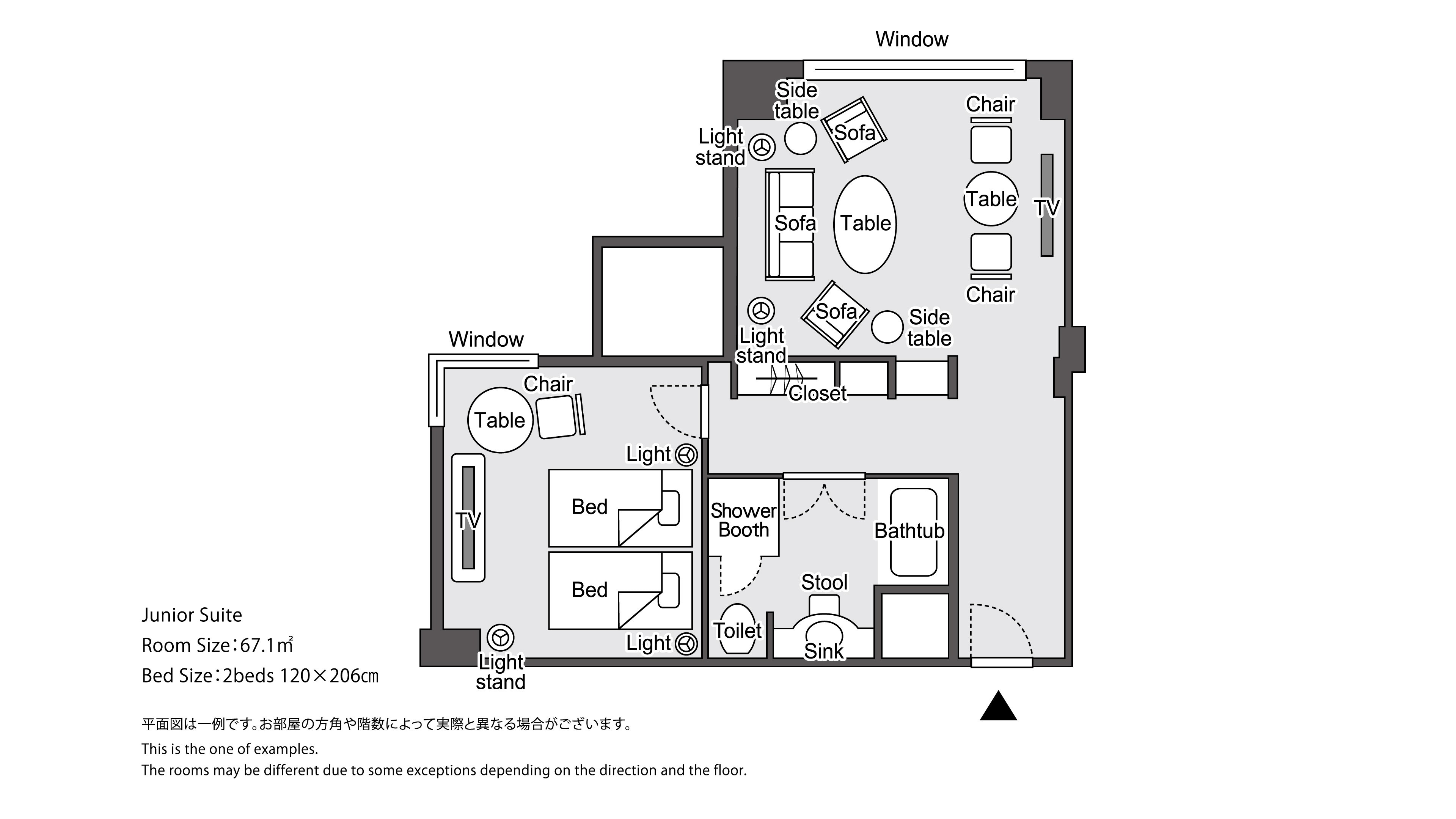  [Regular floor] Junior suite plan view image