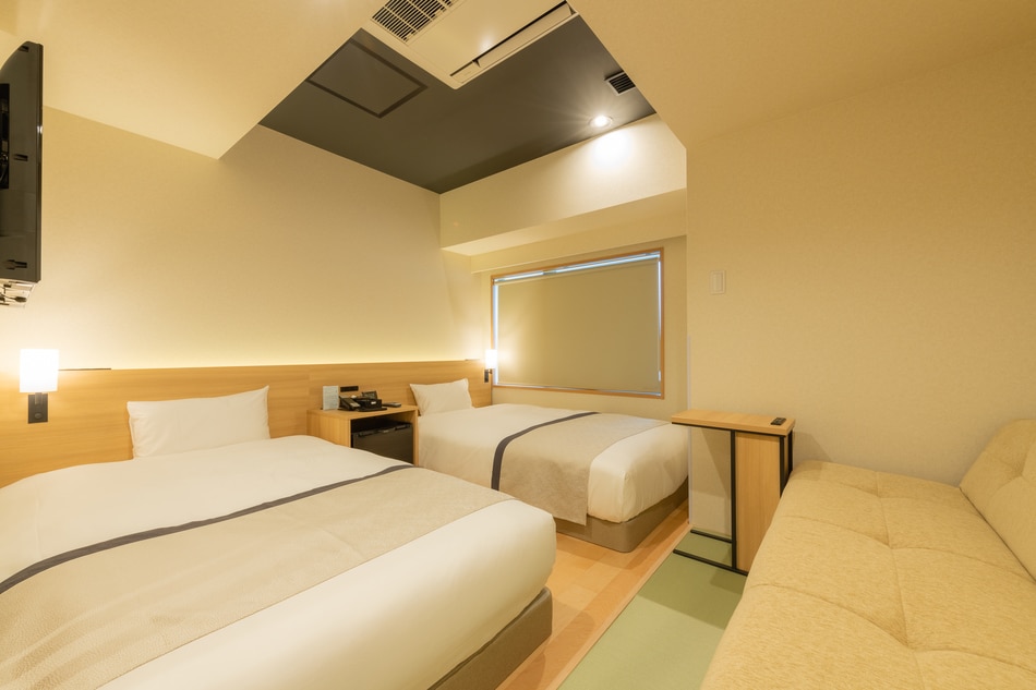 Japanese modern twin / triple (18㎡) 120cm & times; 195cm 2 beds + sofa bed