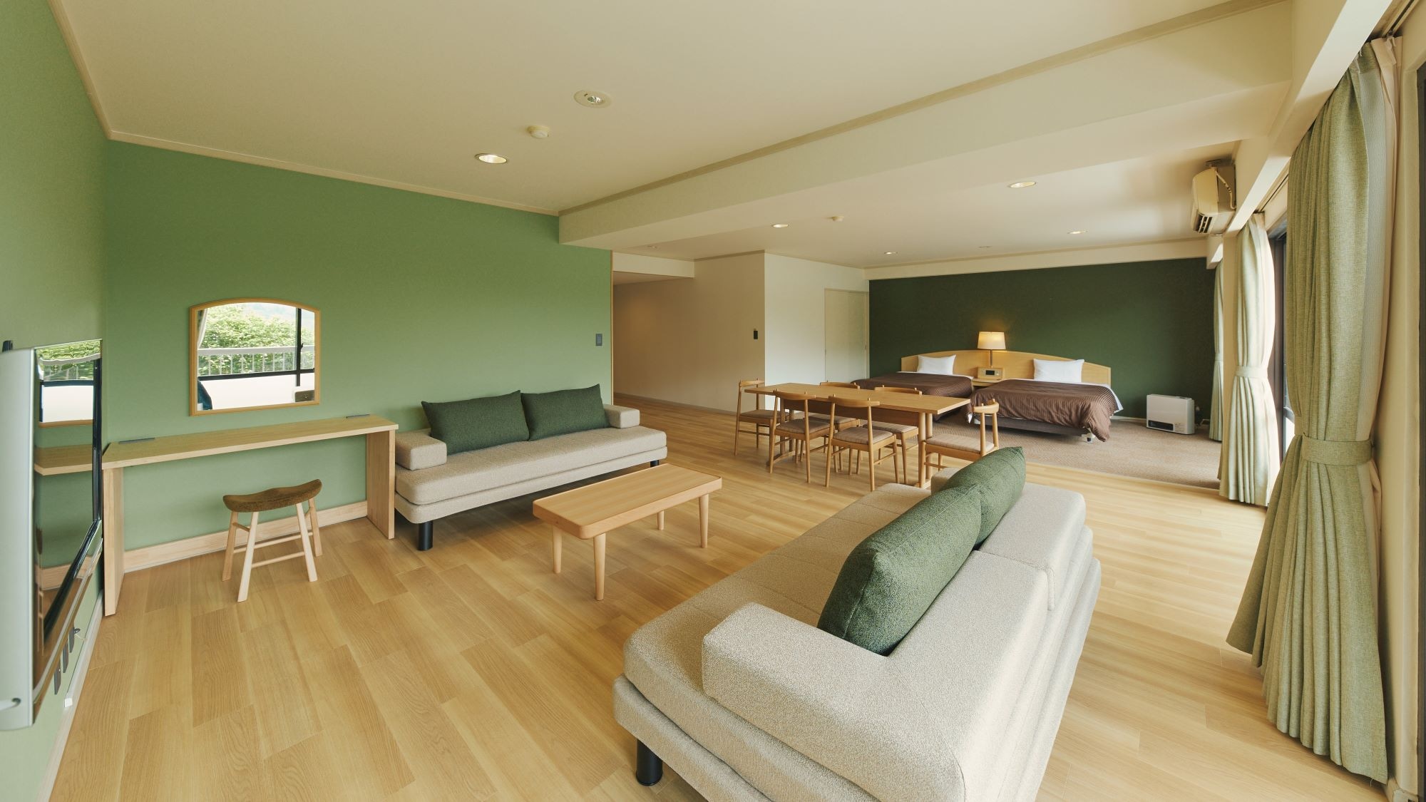 [Deluxe Room / 80 sq m] Features a spacious living area, making it ideal for groups and families (example).