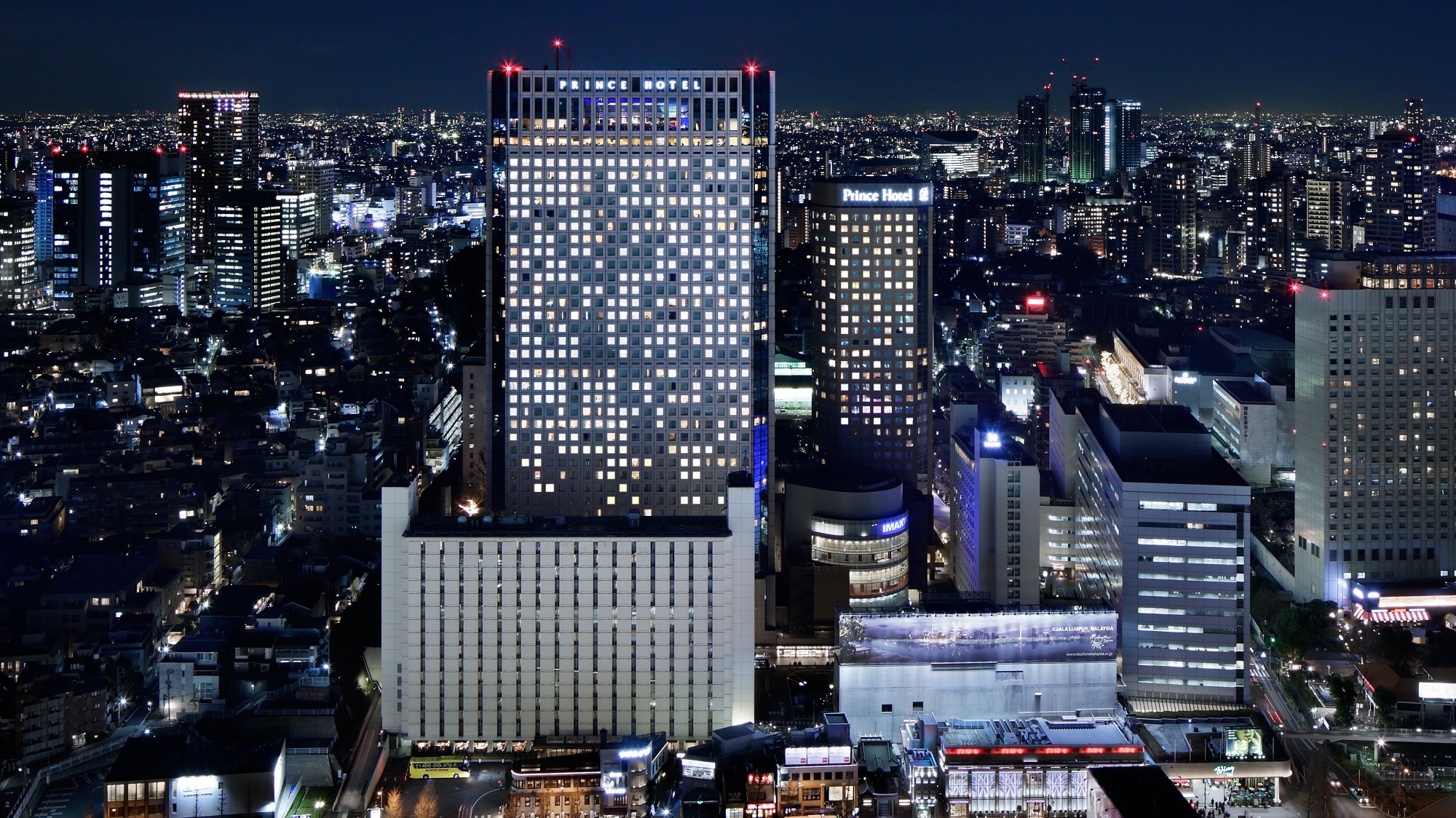 Shinagawa Prince Hotel panoramic view (night)