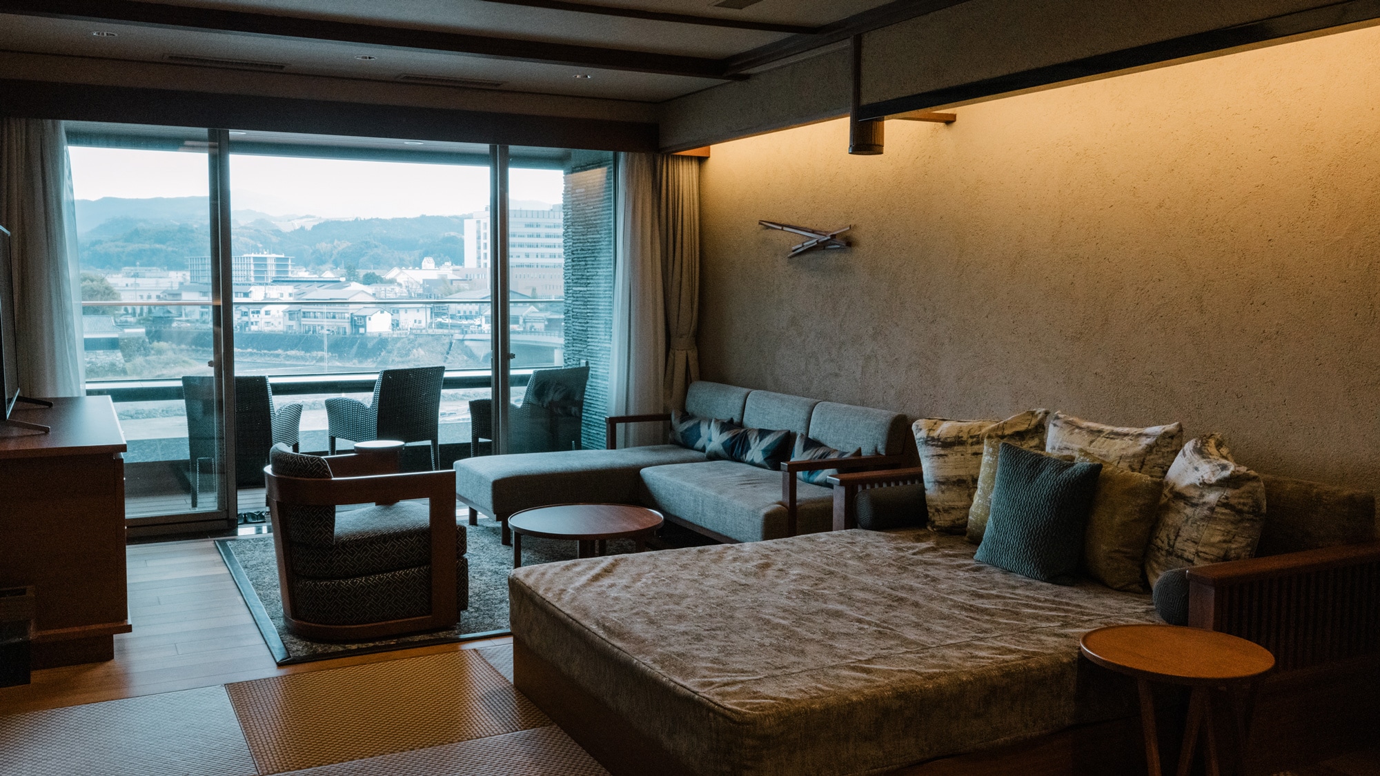 Living room and terrace (Spa Suite Premium with private open-air bath)