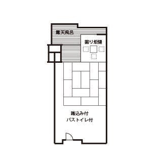 [Open-air bath room with terrace]