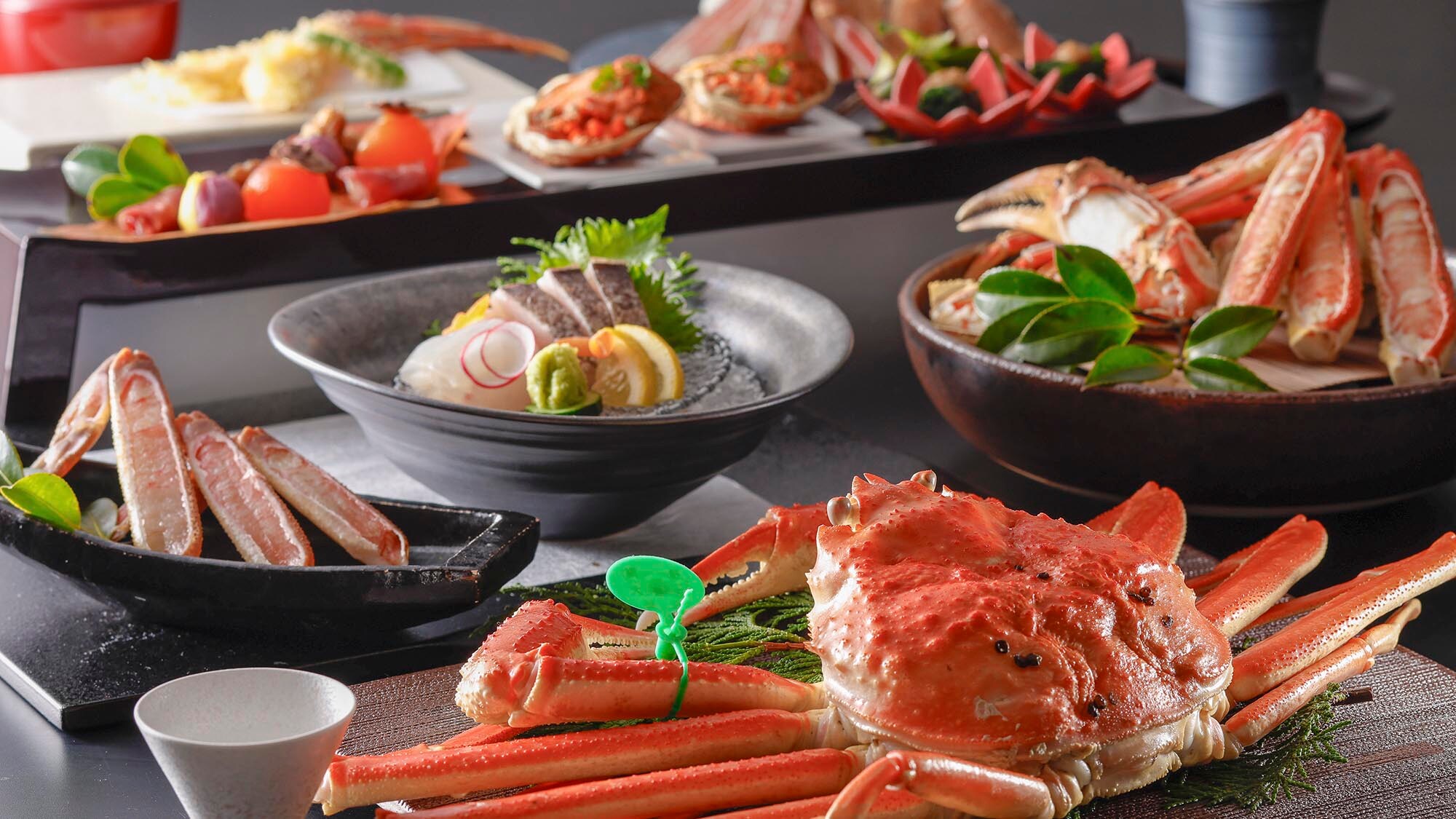 【晚餐 - 冬季】活松葉蟹懷石蟹套餐【範例】