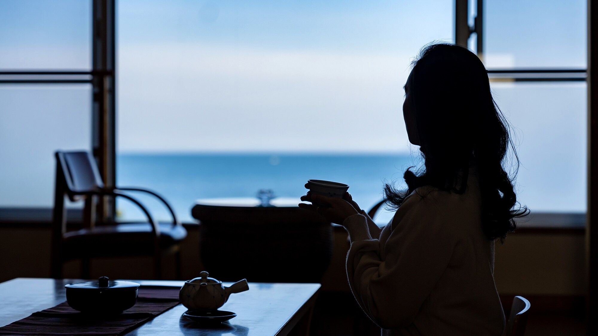Make some tea and take a break while gazing at the ocean.