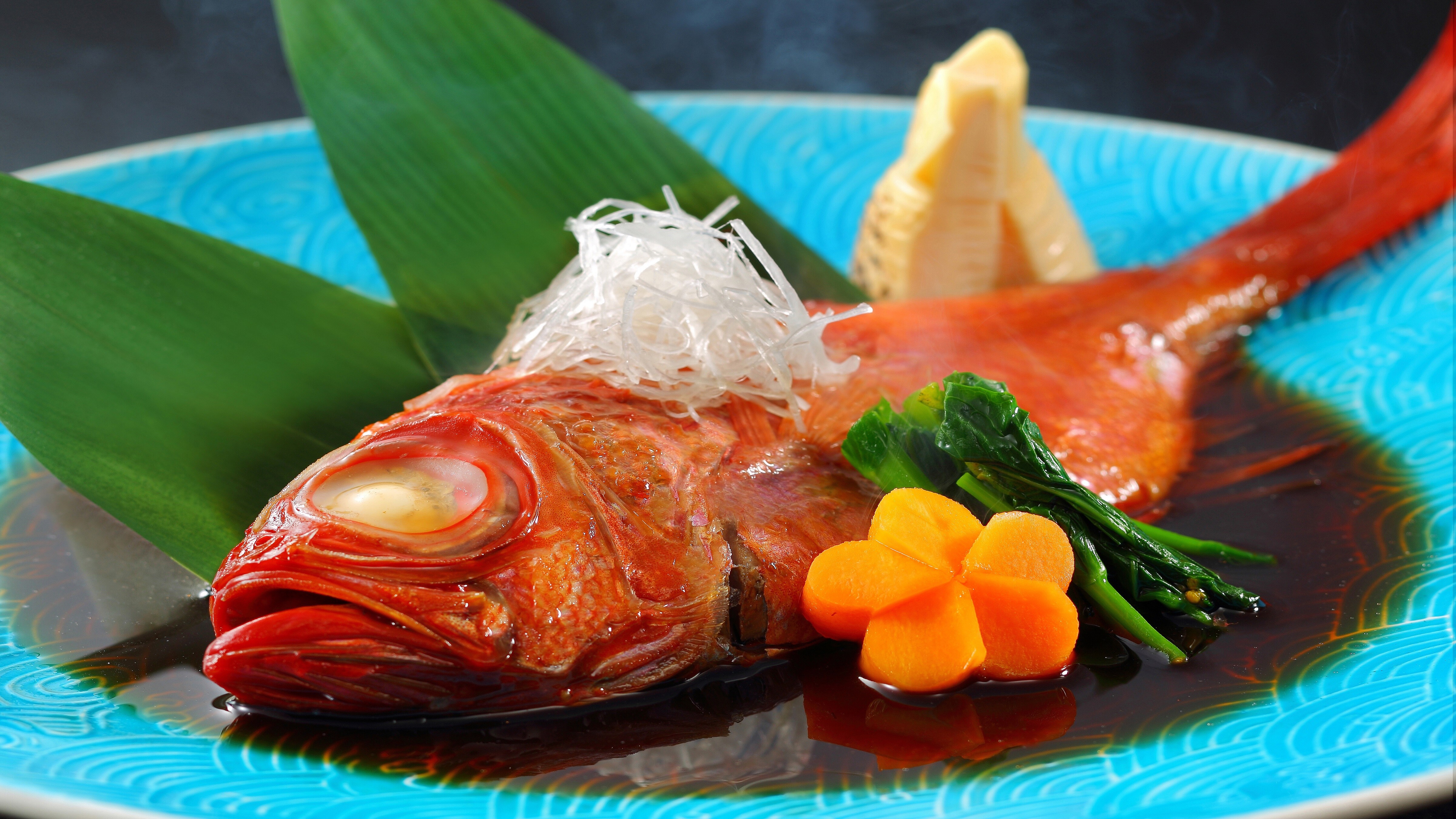 Boiled red sea bream