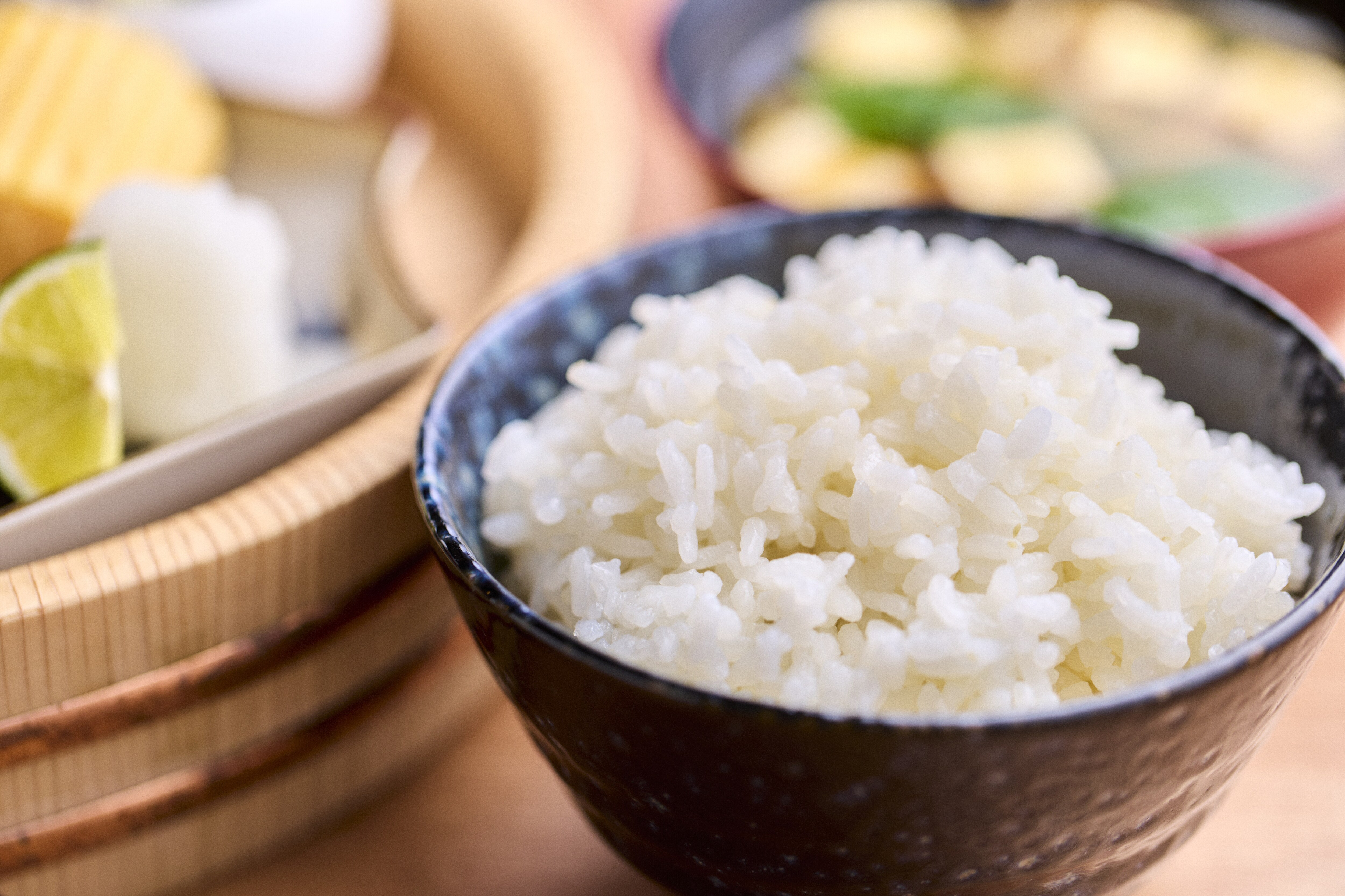 Breakfast set meal: "White rice"