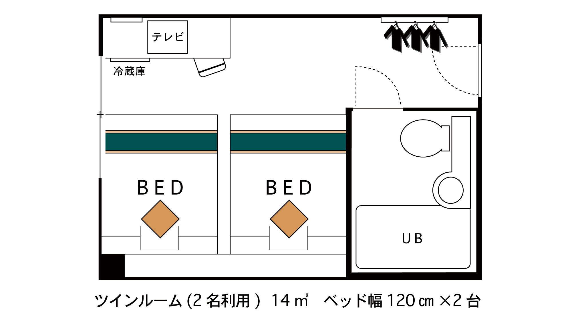 ◇Twin Room◇ Floor plan