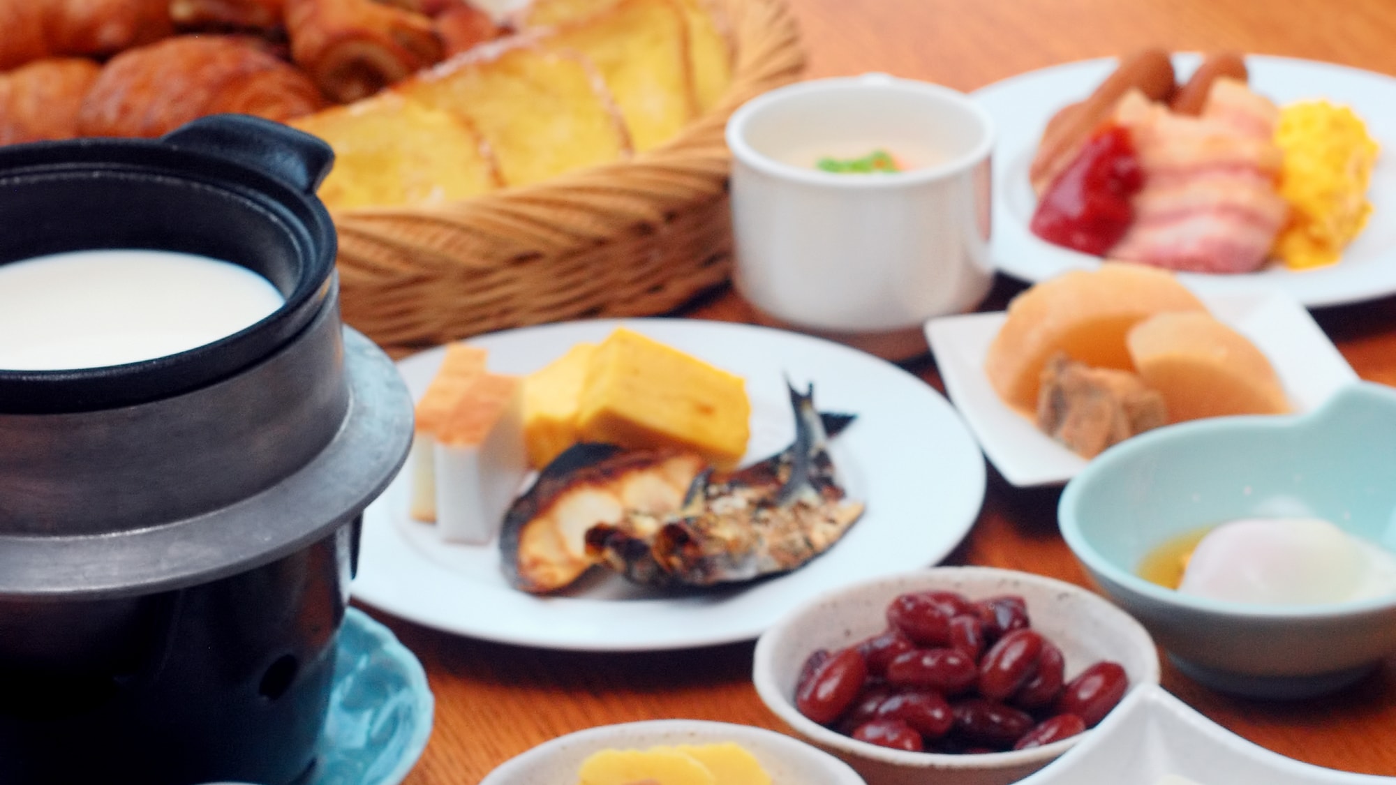 Example of breakfast buffet in the main building *Image