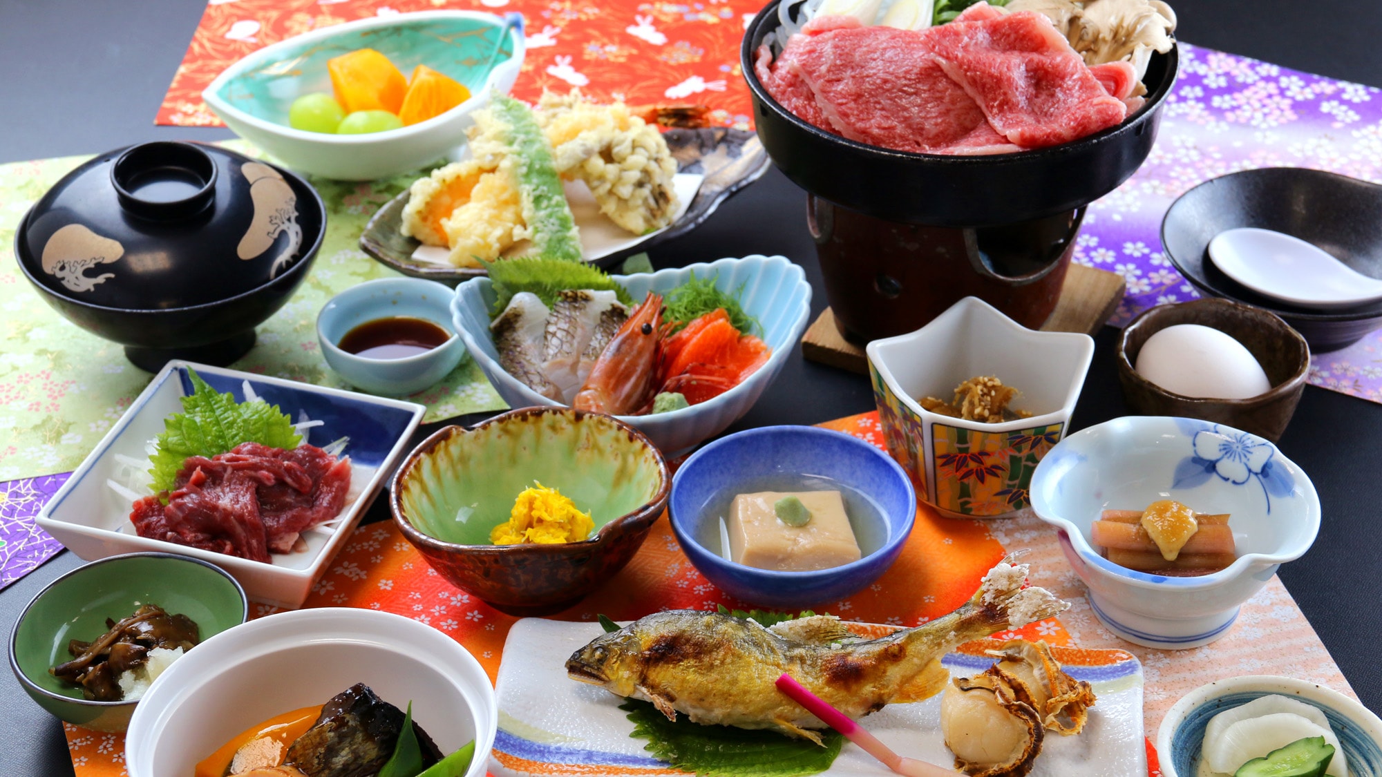 “山人料理+山形牛寿喜烧套餐”