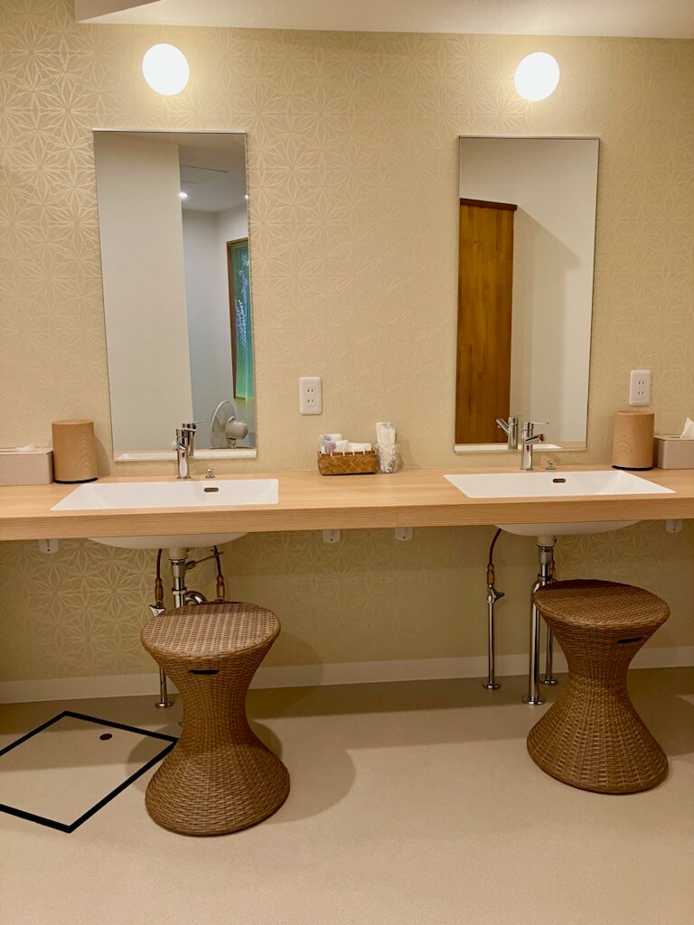 Renovated women's bathroom sink
