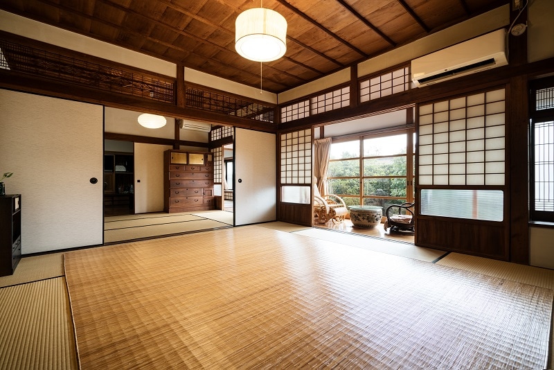 Inside the building.
