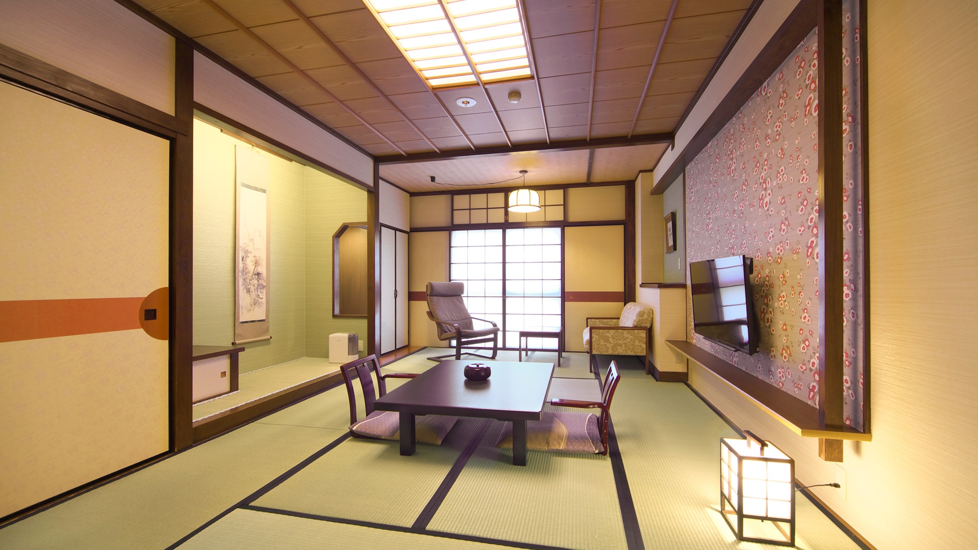 [Japanese-style room / 10 tatami mats] A 10-mat Japanese-style room that creates a relaxing space with a calm Japanese atmosphere and a modern interior.