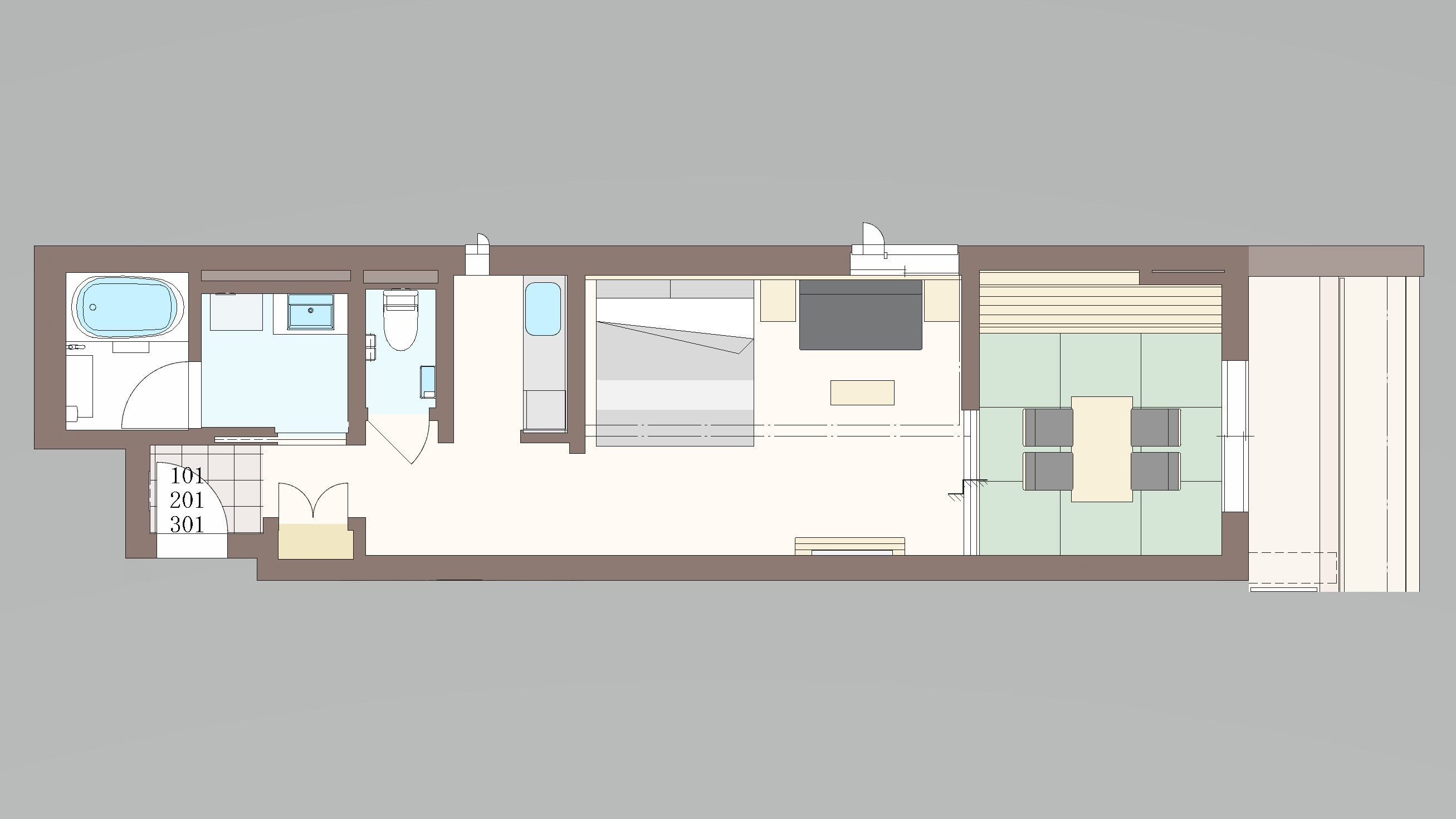 [Room 01 Meboso] Residence room Japanese-Western style (46m²/Capacity 1-6 people)