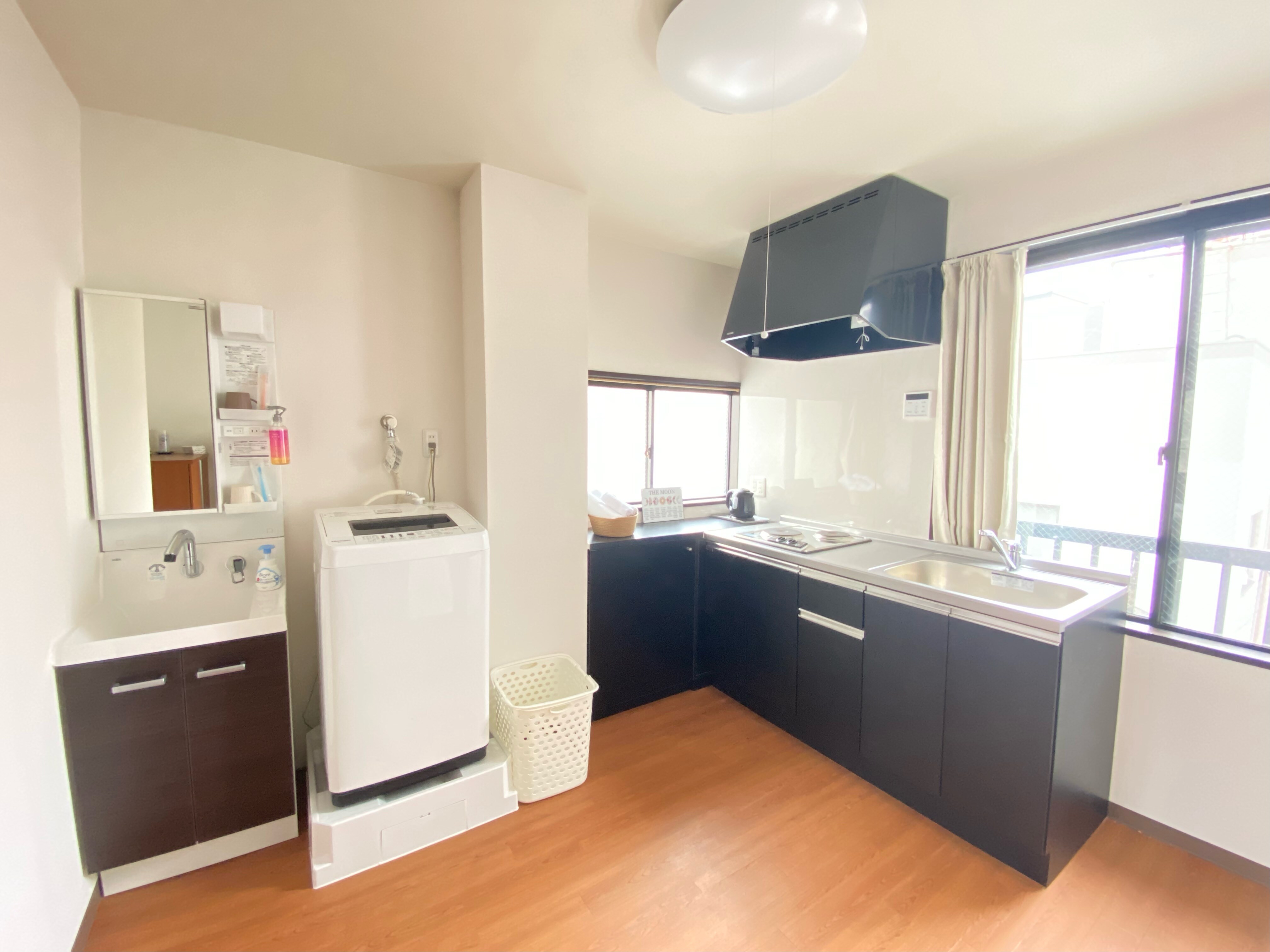[公寓雙床房] 附廚房、洗衣機、盥洗台