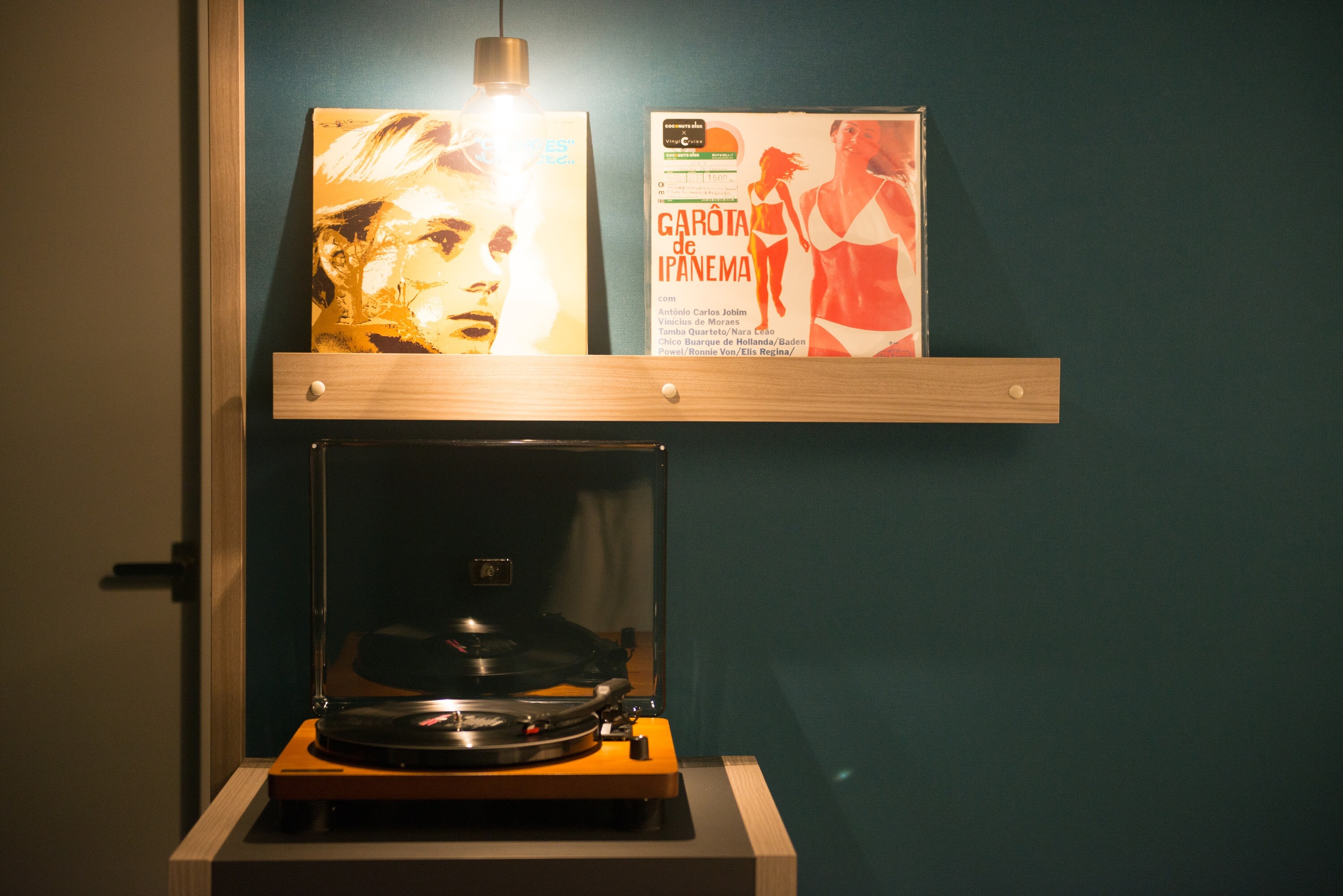 All rooms are equipped with record players and records