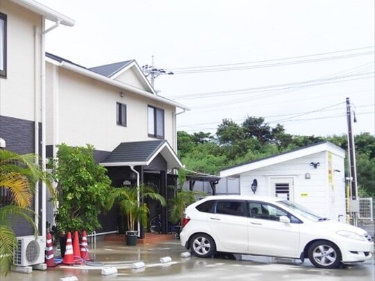 Parking space in front of the building