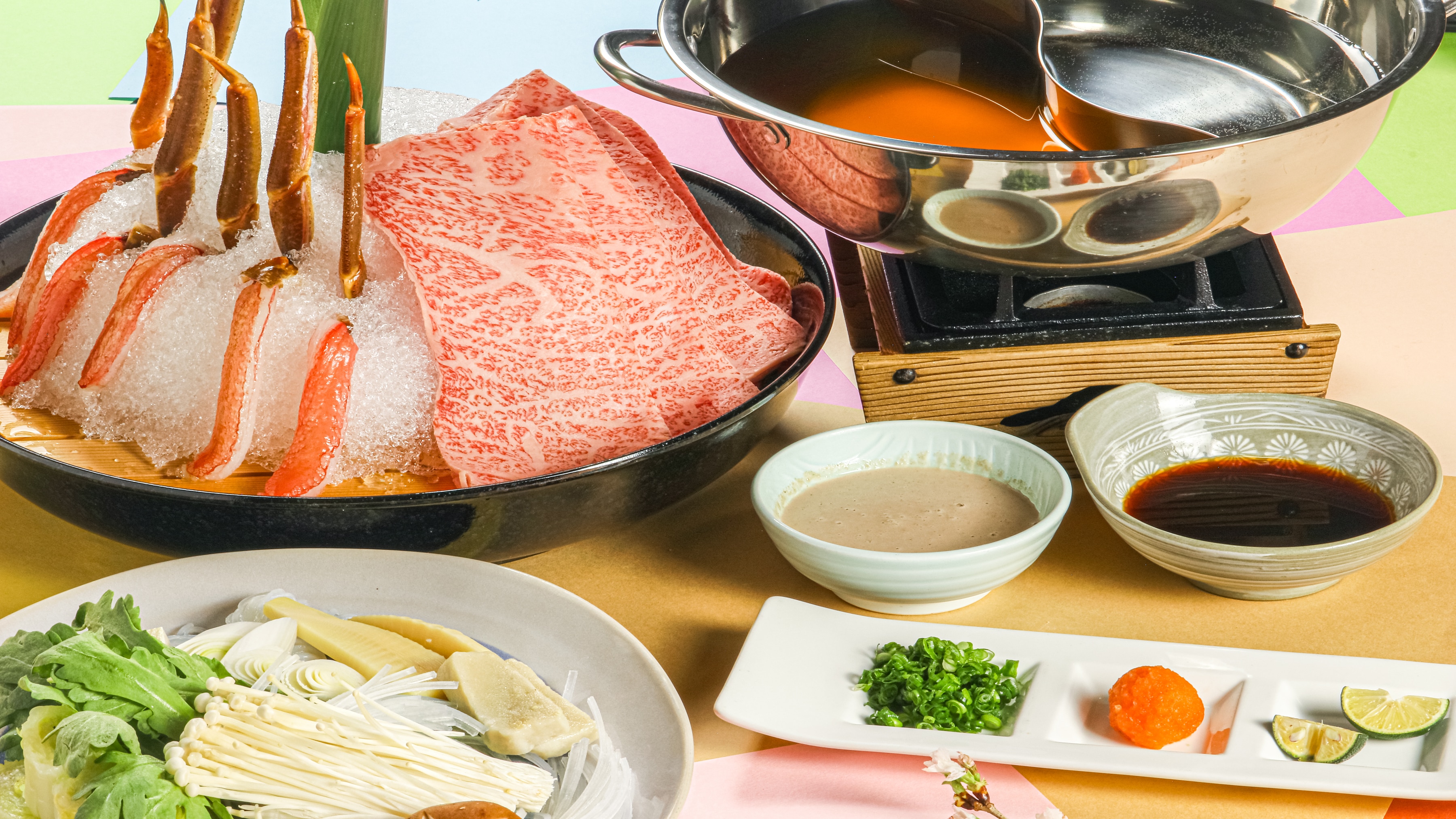 Hotpot daging sapi shibata dan kepiting salju