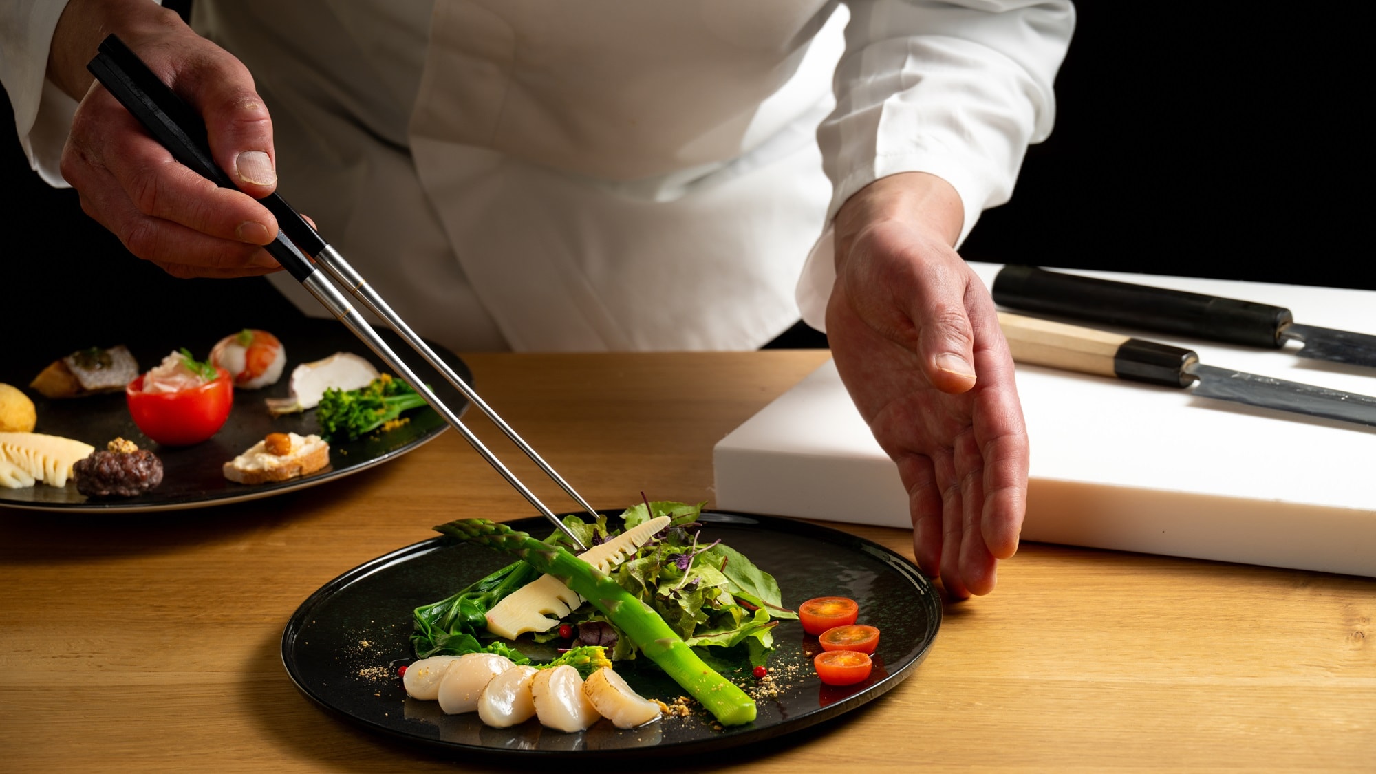 [Dinner] Dishes made using Fukushima's rich ingredients.