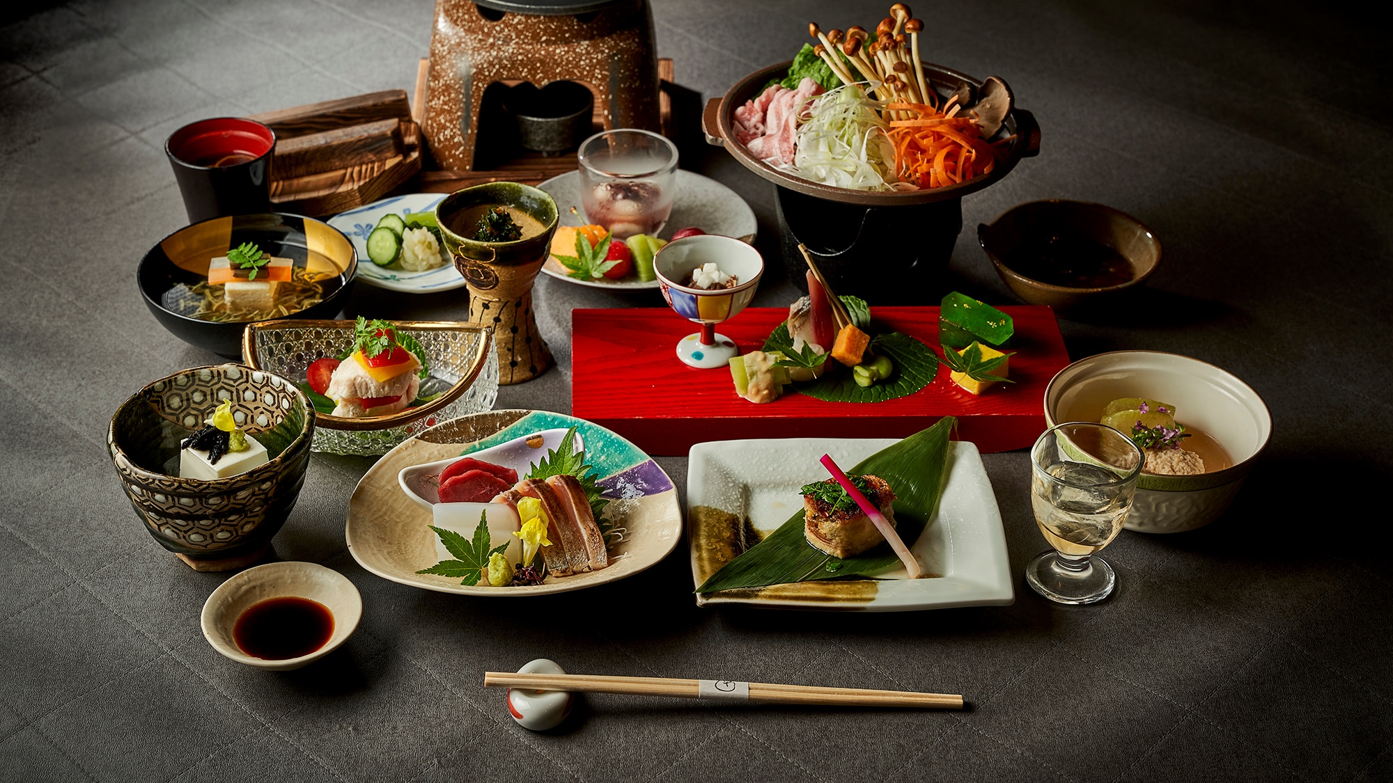 Higher-grade "Specially Selected Kaiseki" Please enjoy the specially selected Satoyama Kaiseki unique to this area (example)