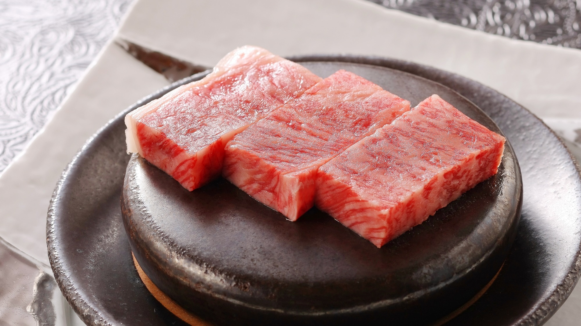 저녁식사 메인 일례:마에자와규 스테이크