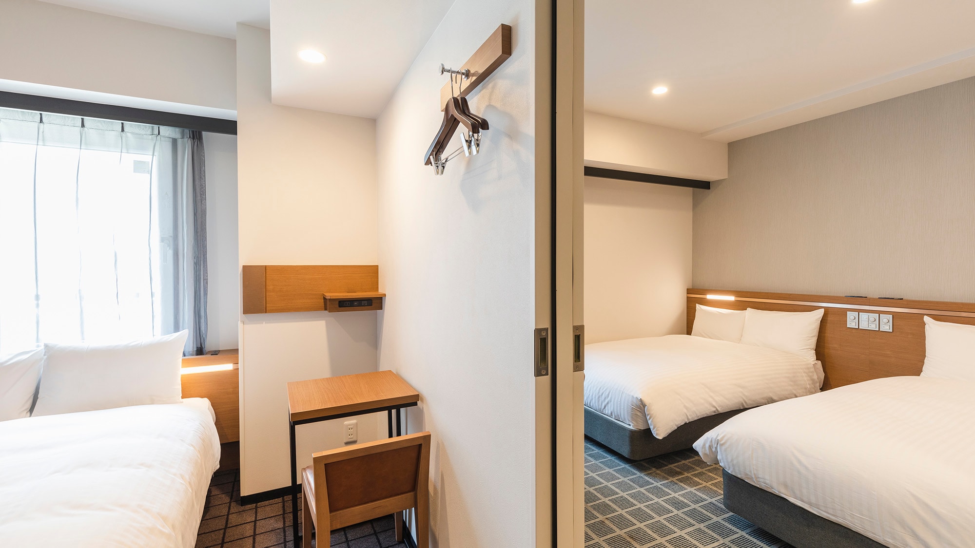 ・[Connecting room] Single and twin rooms where you can come and go in the room. Accommodates up to 3 people