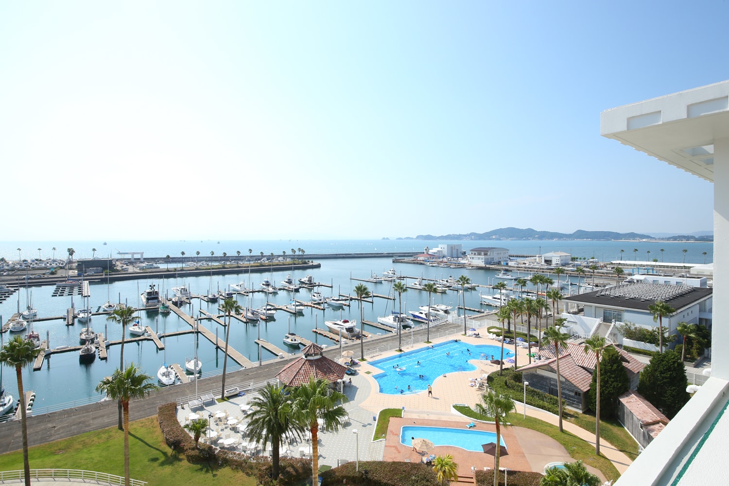 View from the hotel overlooking Wakaura Bay