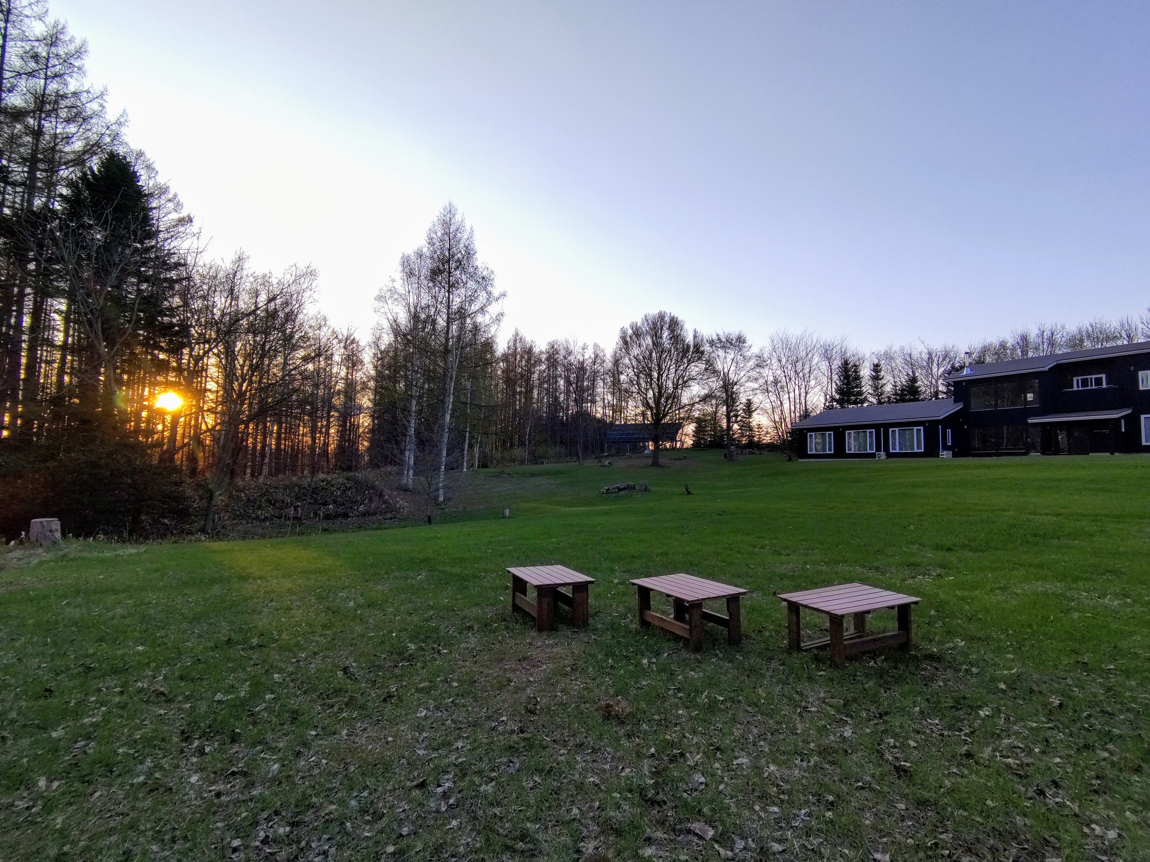 Sunset from a garden chair