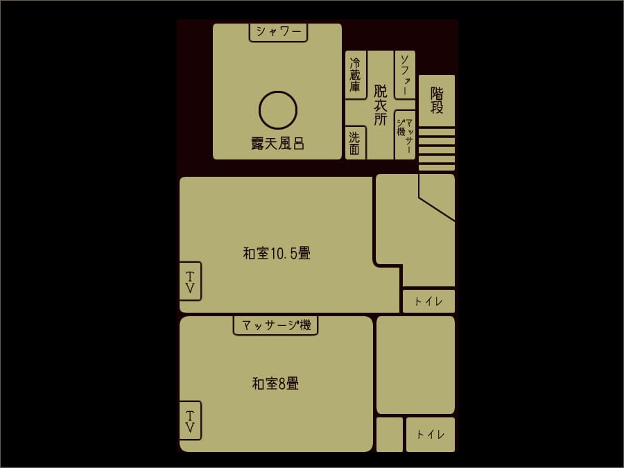 【모미지】노천탕 & 암반욕이 있는 객실의 배치