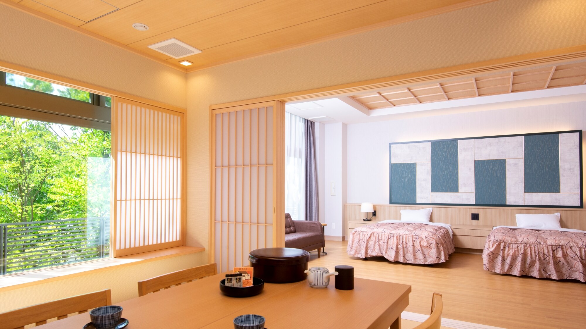 Japanese-Western room with natural hot spring bath (non-smoking)