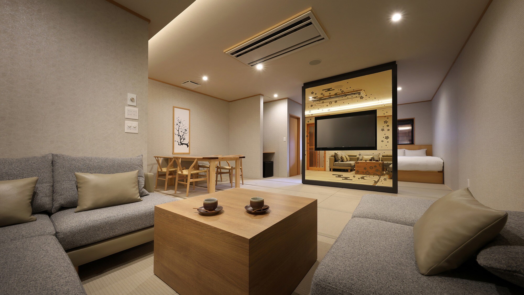 [Hana] Phòng Nhật Bản-Tây Âu có bồn tắm bán lộ thiên (Tòa nhà chính Tsuruya)