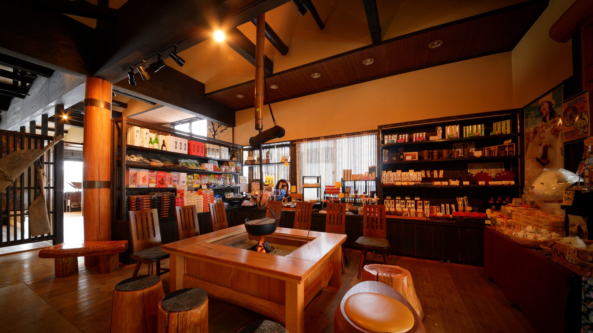 Cozy lobby. Slowly choose souvenirs