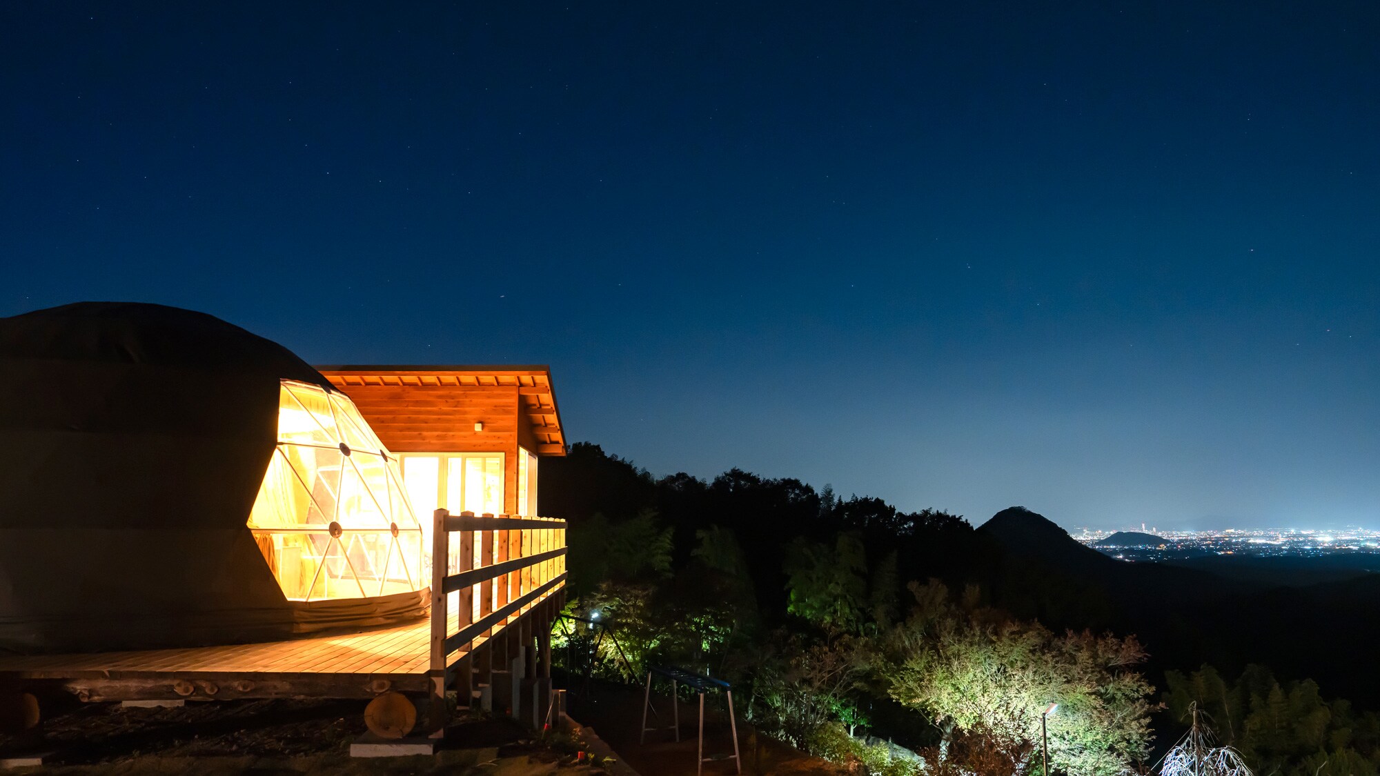 The starry sky at Miki Satoyama Glamping is truly breathtaking.