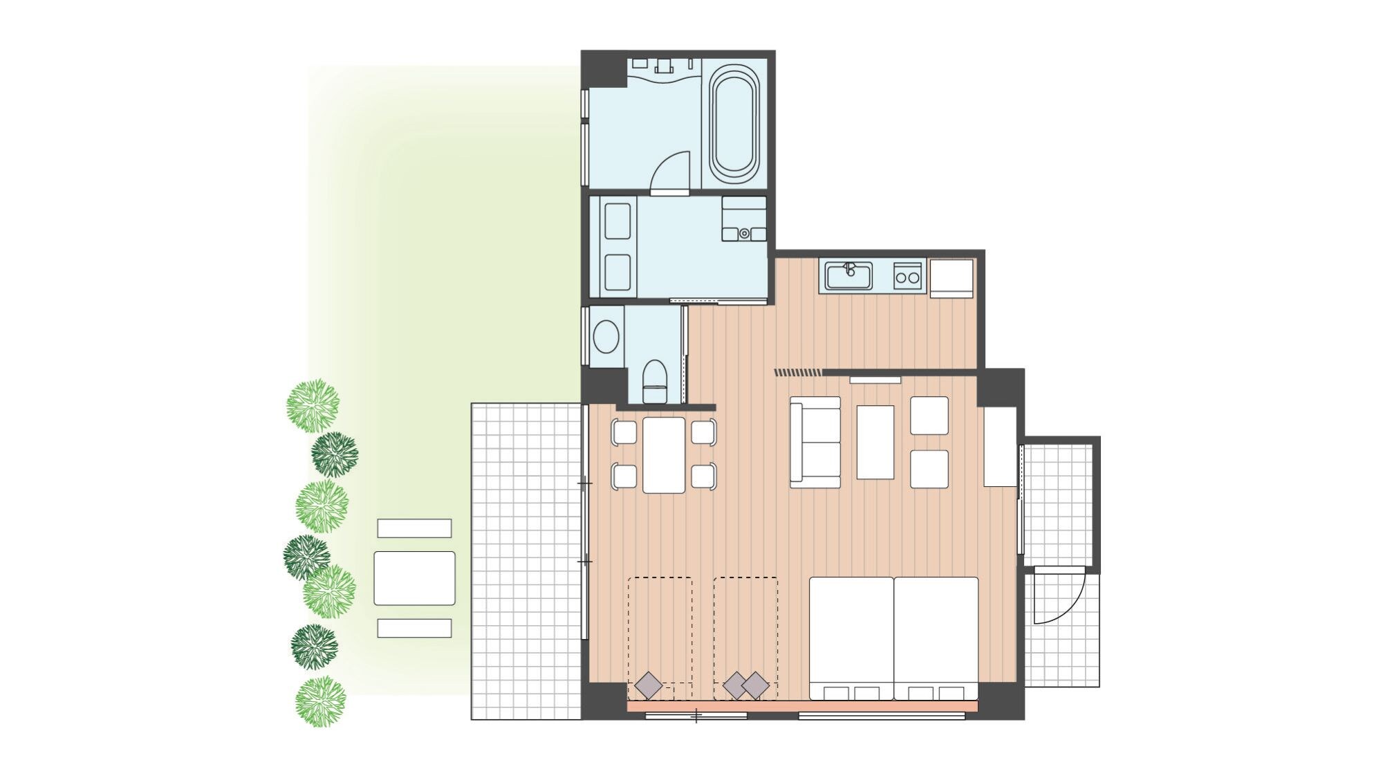 [Annex] Bise Terrace Suite 50 square meters - Room layout