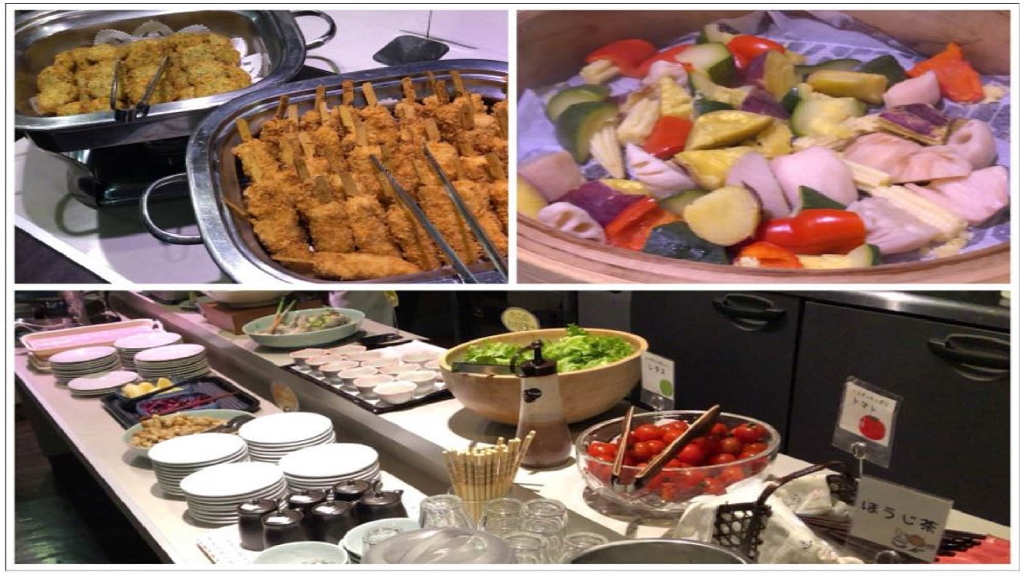 A la carte buffet♪ Enjoy seasonal side dishes, rice, miso soup, bread, soup, etc. whenever you want♪