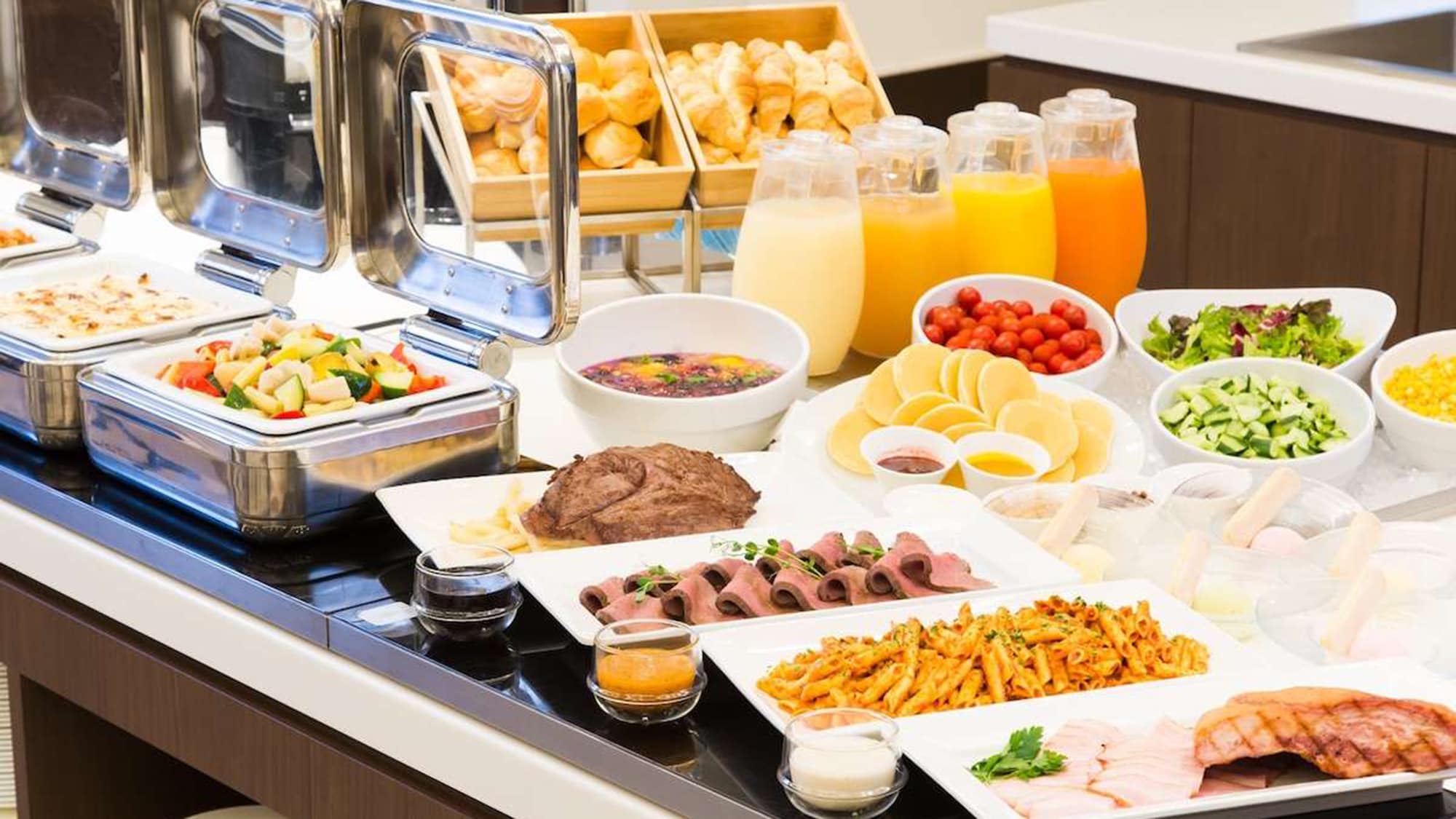Dinner buffet at the hotel restaurant