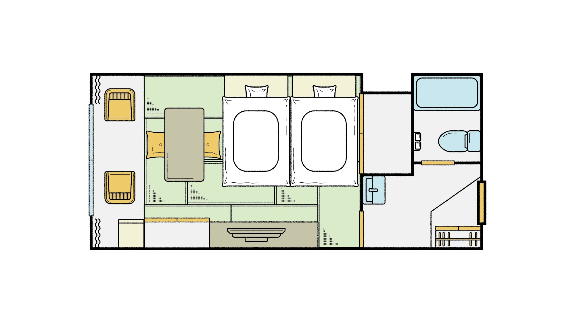 [Japanese-style room 10 tatami mats (with bathroom)] Illustration image