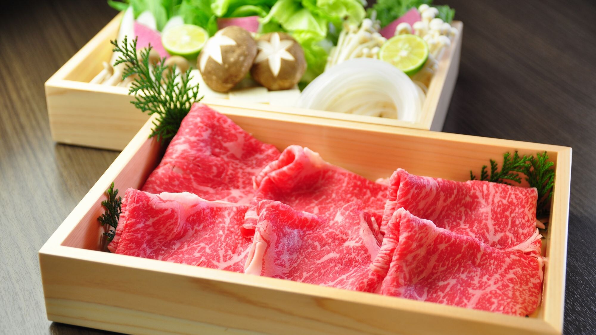 Beef shabu-shabu image *The photo shows two servings