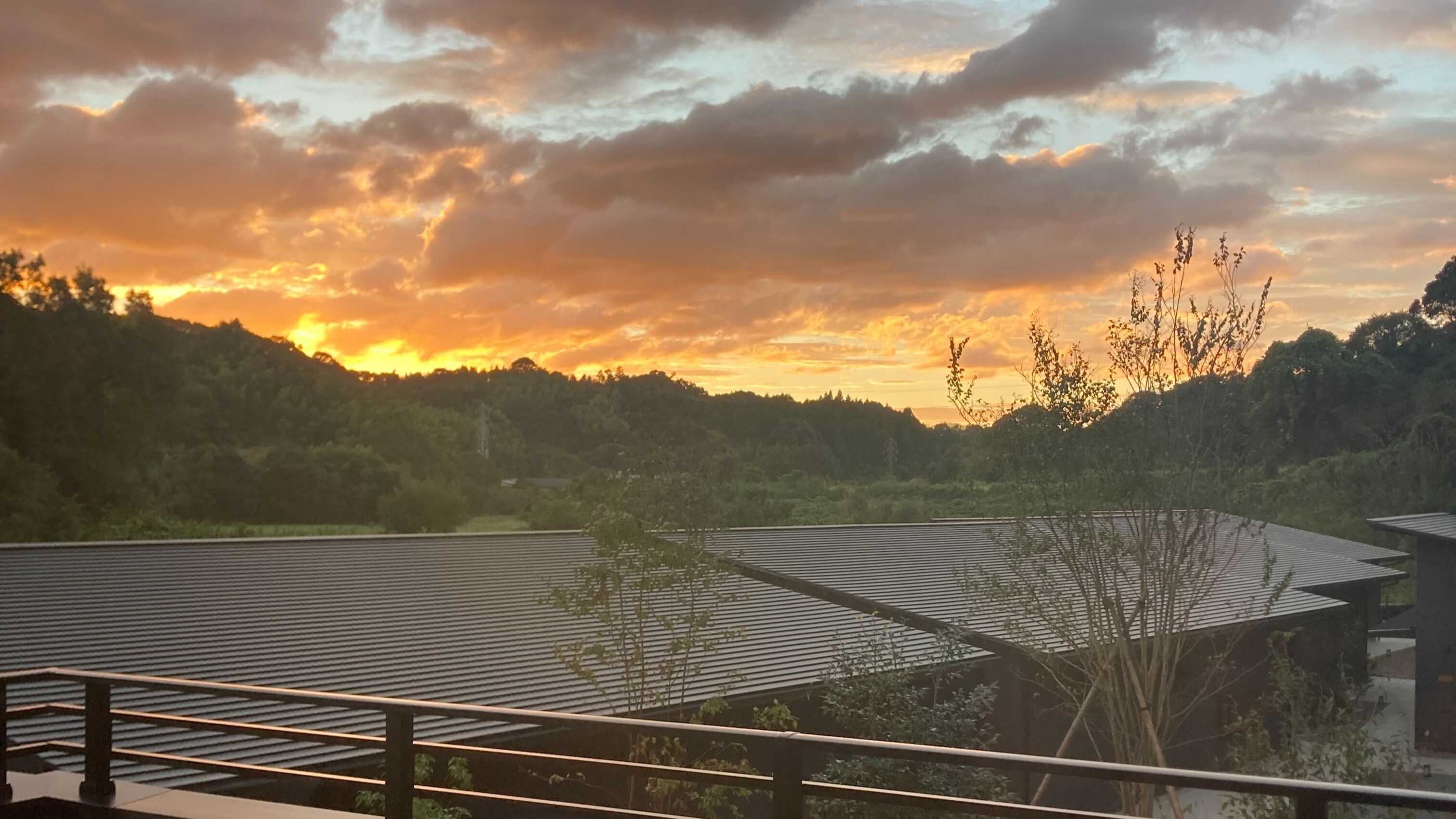 高级日西合璧客房的夜景