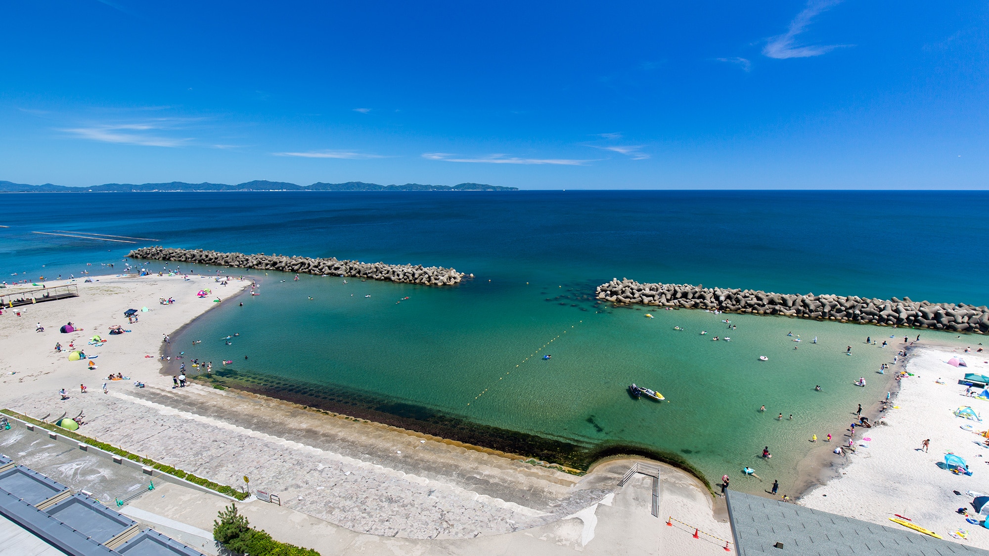 The beach in front of you!