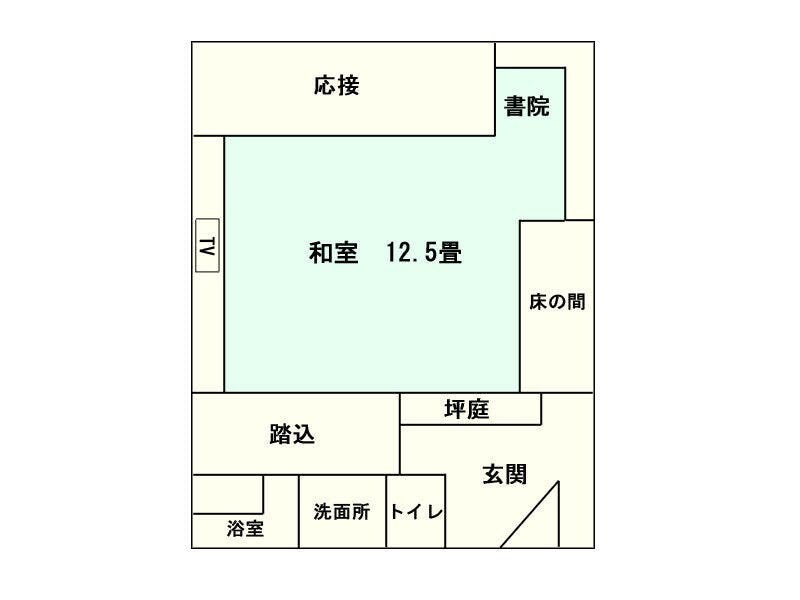 Contoh kamar tamu dengan taman tsubo